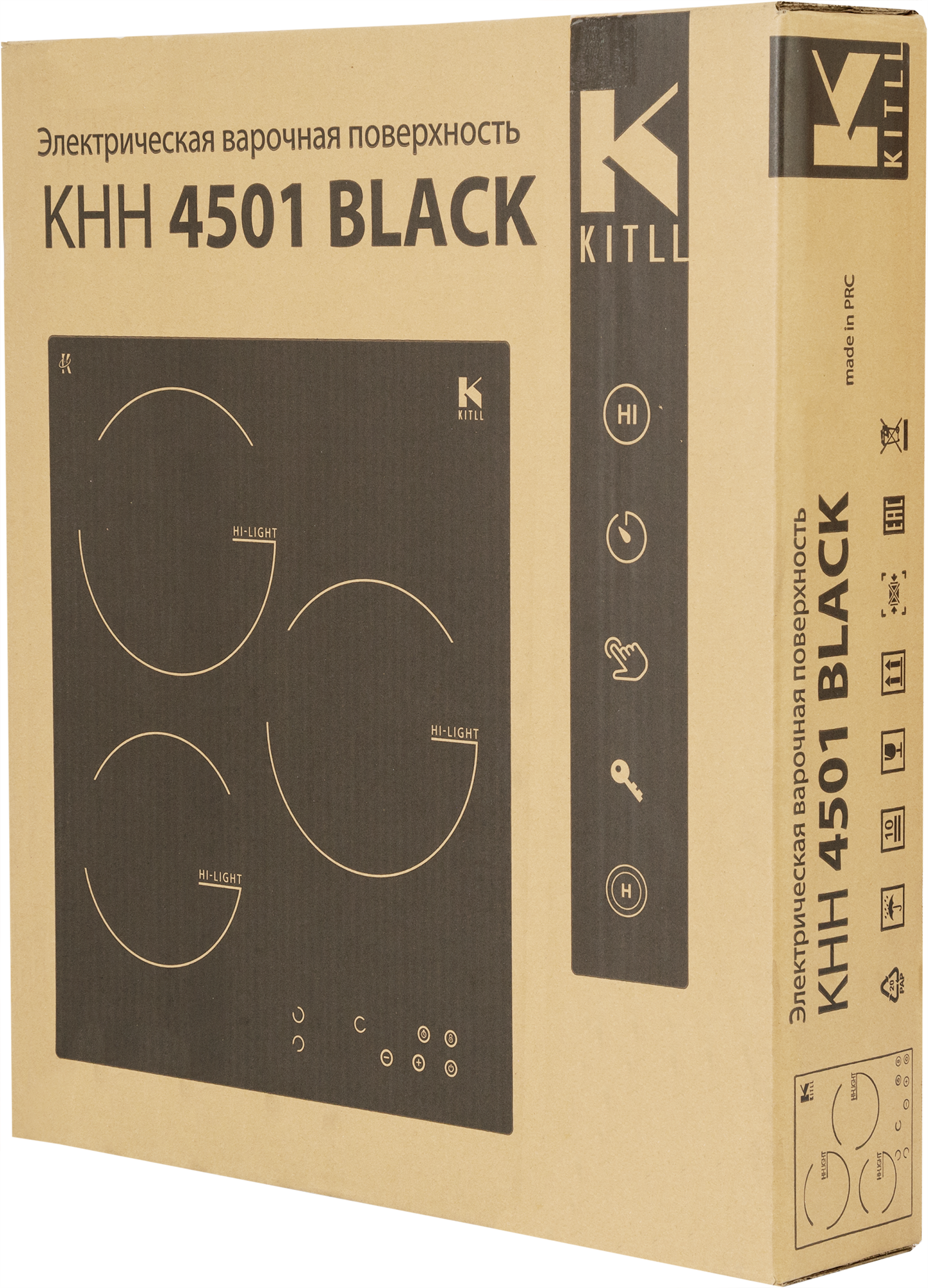 Электрическая варочная панель Kitll KHH 4501 BLACK 45 см 3 конфорки цвет чёрный - 9