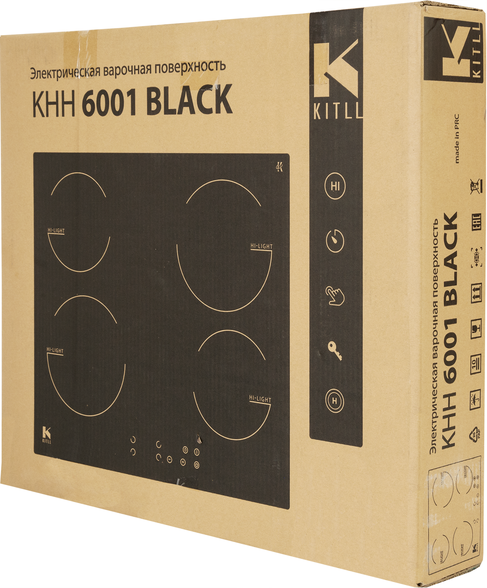 Электрическая варочная панель Kitll KHH 6001 BLACK 60 см 4 конфорки цвет чёрный - 9