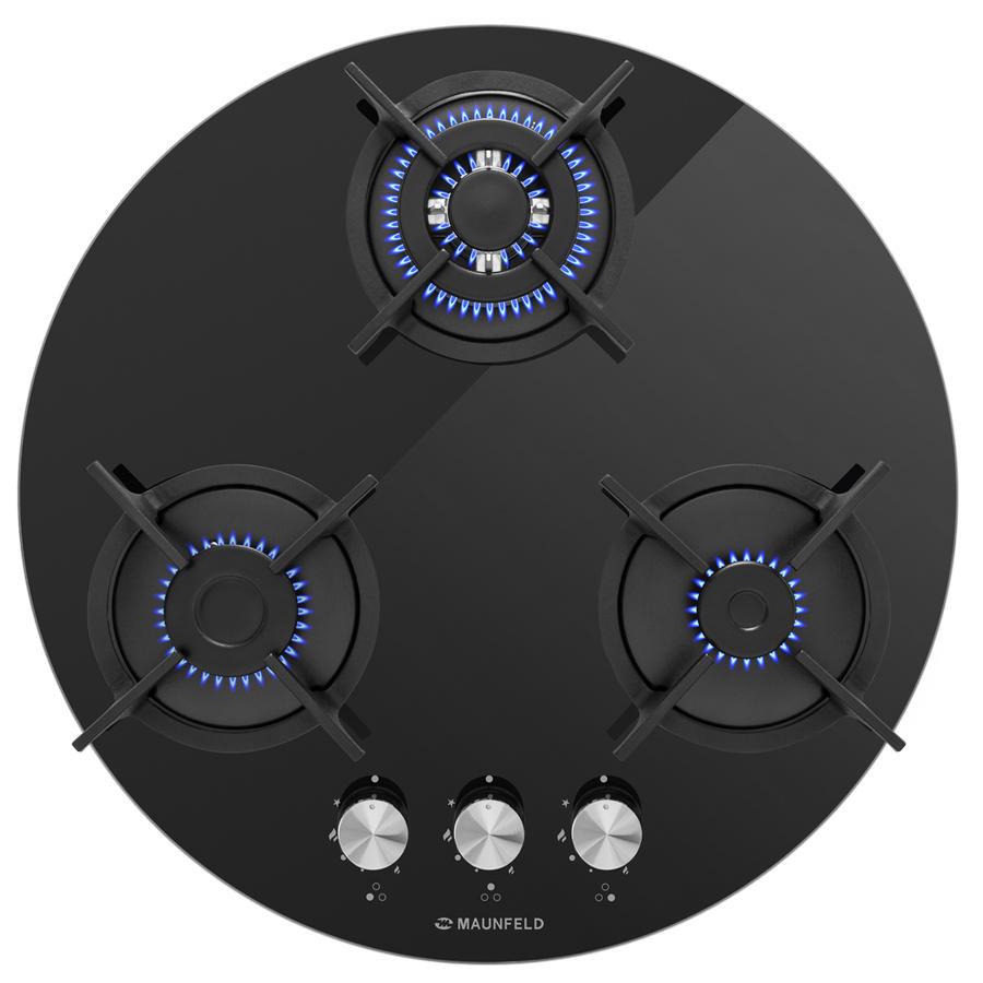 Изображение товара Газовая варочная панель Maunfeld EGHG.43.23CB/G 54 см черный три конфорки