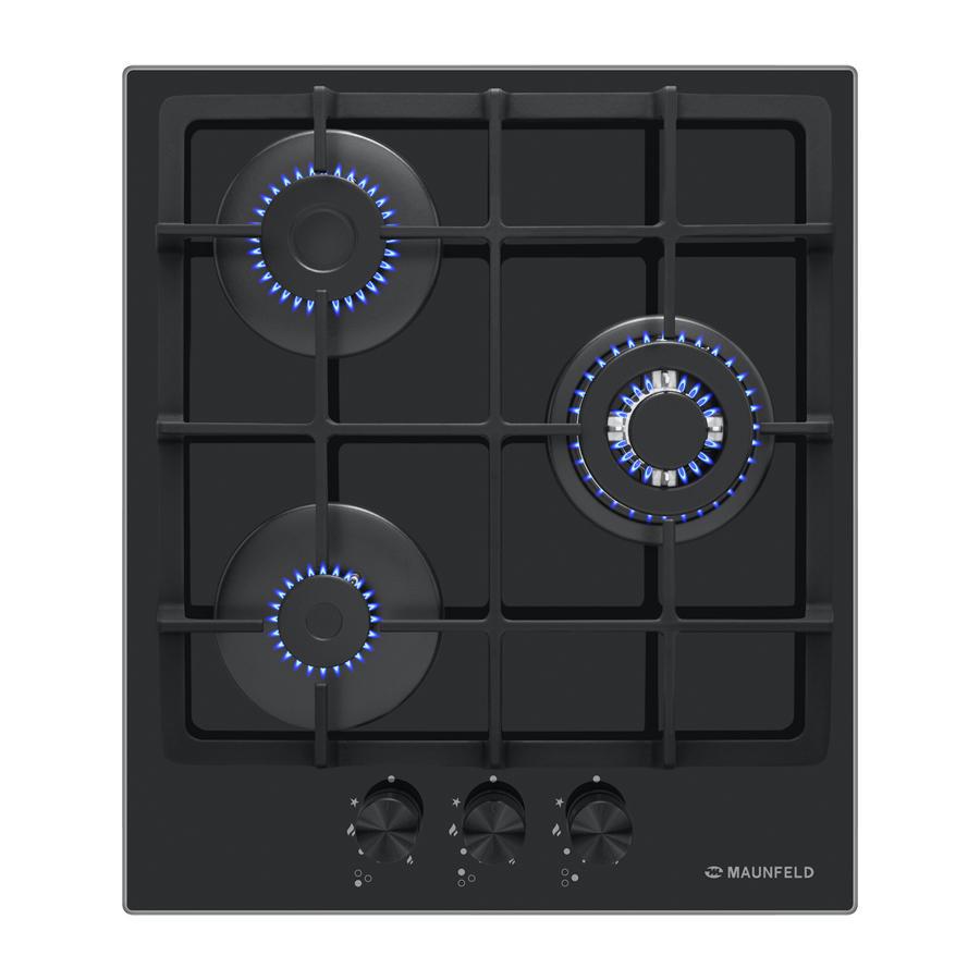 Изображение товара Газовая варочная панель Maunfeld EGHG 43 33CB2 G 44 см 3 конфорки черный