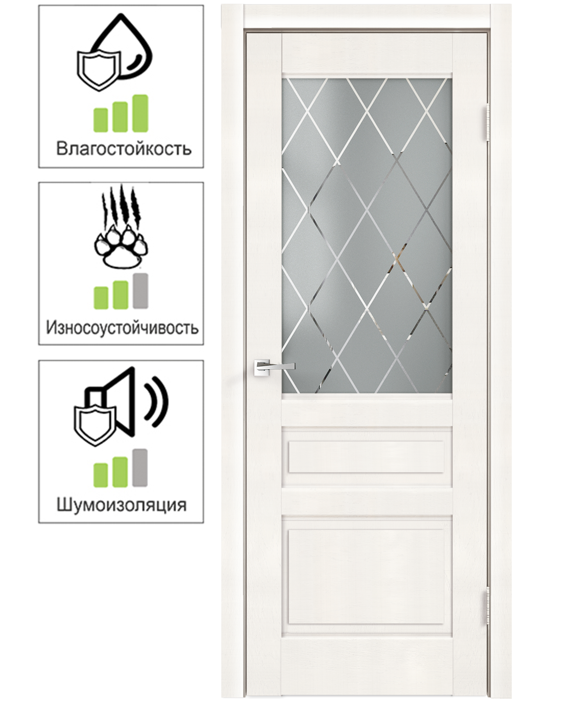 Изображение товара Дверь межкомнатная Летиция остеклённая ПВХ цвет дуб пломбир 90x200 см (с замком и петлями)