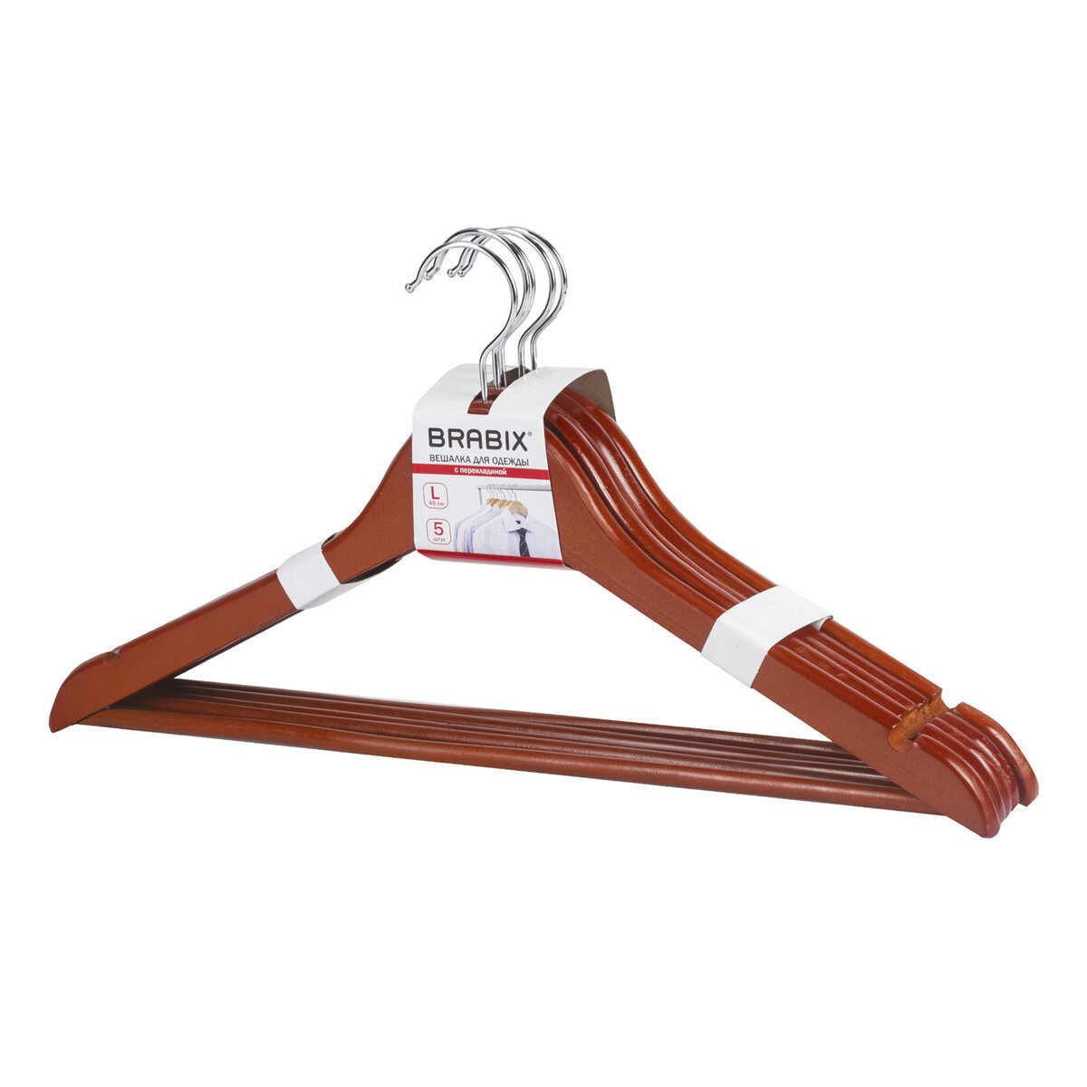 Изображение товара Набор вешалок BRABIX "Стандарт" 601161, 5 шт
