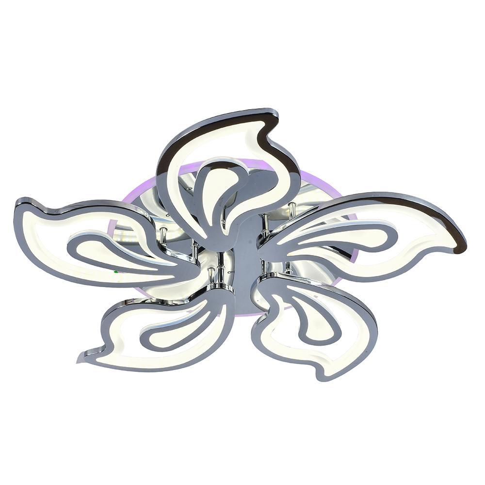 Изображение товара Светодиодная люстра 8073/5 CHR с RGB пультом 190W+11W современный дизайн