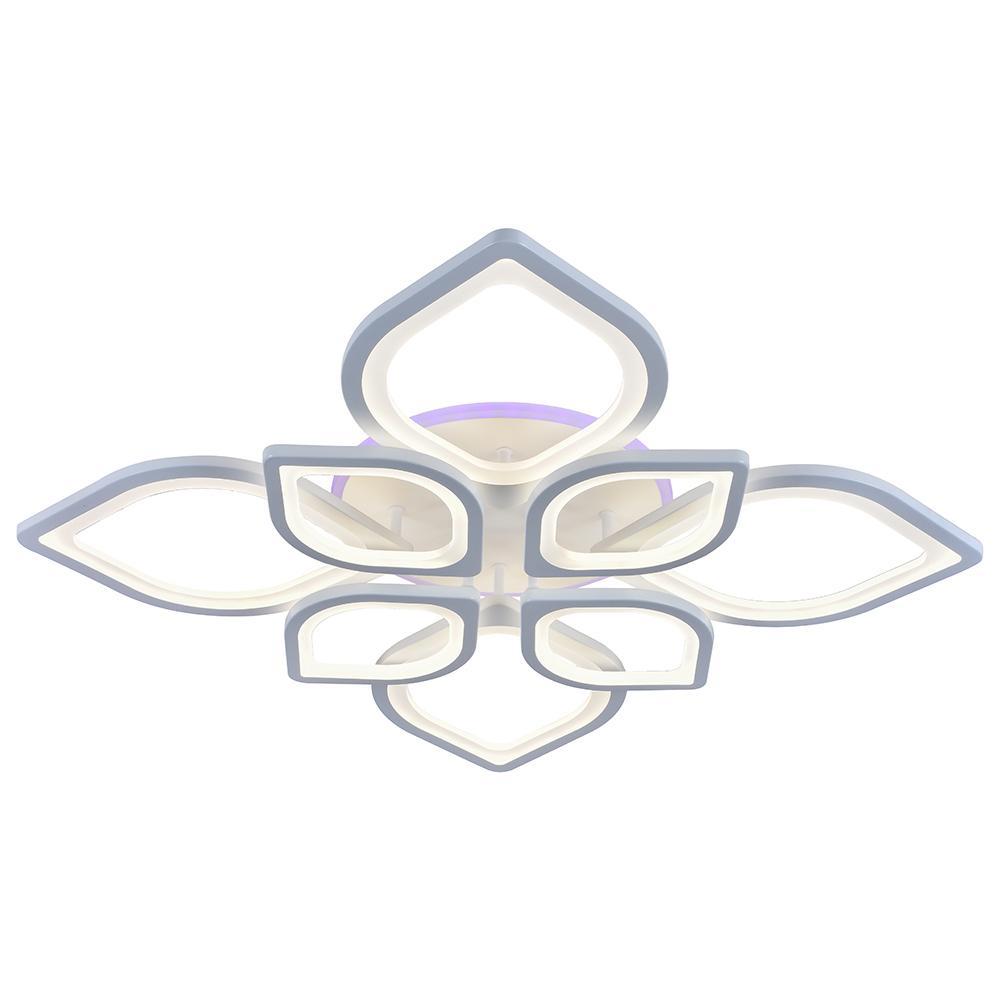 Изображение товара Светодиодная люстра 8069/4+4 WHT LED RGB 200W+11W современная потолочная со световой подсветкой