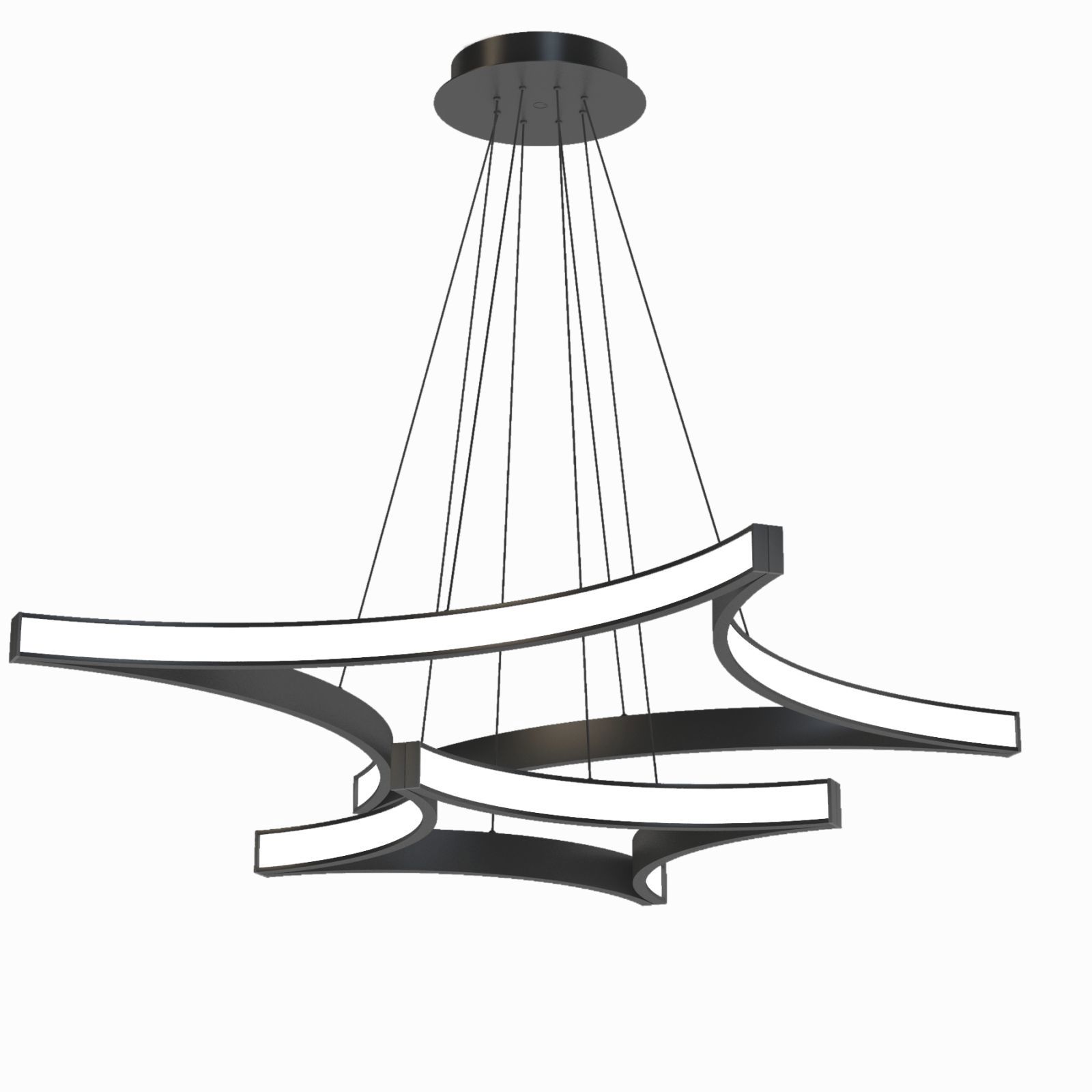 Изображение товара Люстра подвесная светодиодная LUCHERA TLRO2-40/70-01 черная с регулировкой высоты