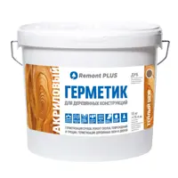 Изображение товара Герметик акриловый Remont PLUS для деревянных конструкций межшовный дуб серый 10 л