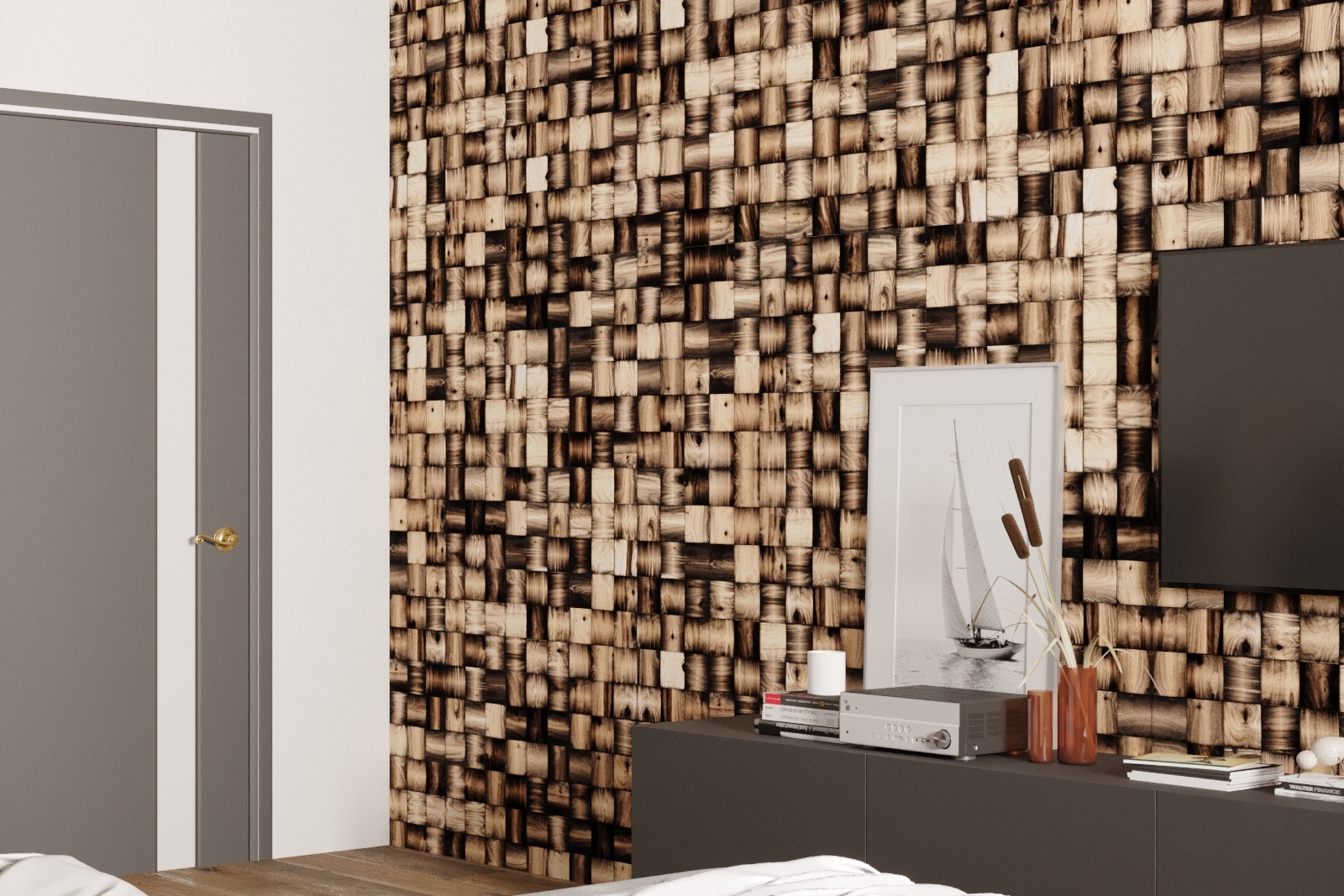 Изображение товара Деревянная мозаика ЭШФОРД 100x100 мм 300x300 мм