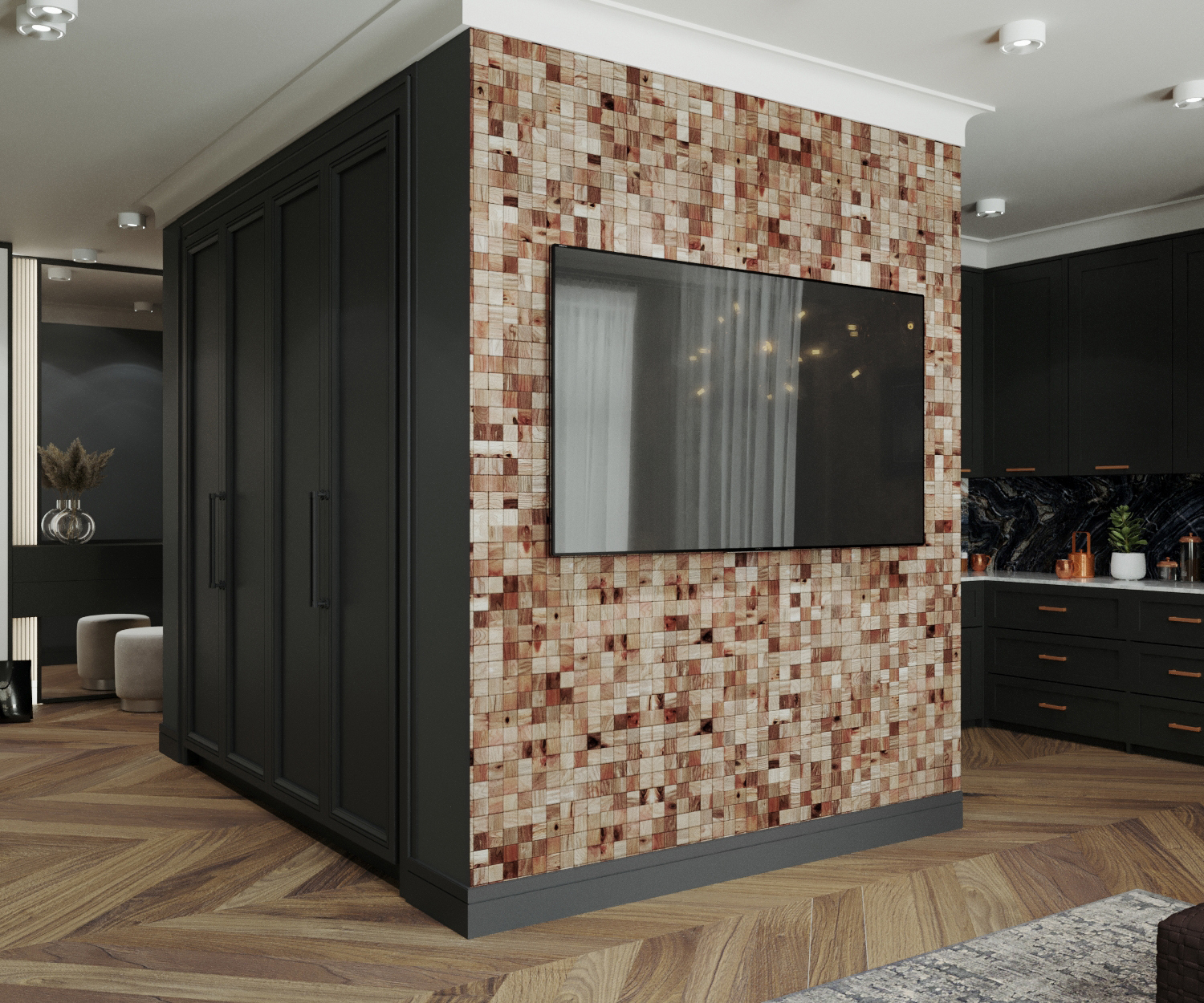 Изображение товара Деревянная мозаика Кварт — 300×300 мм, 22 шт, 2 м²