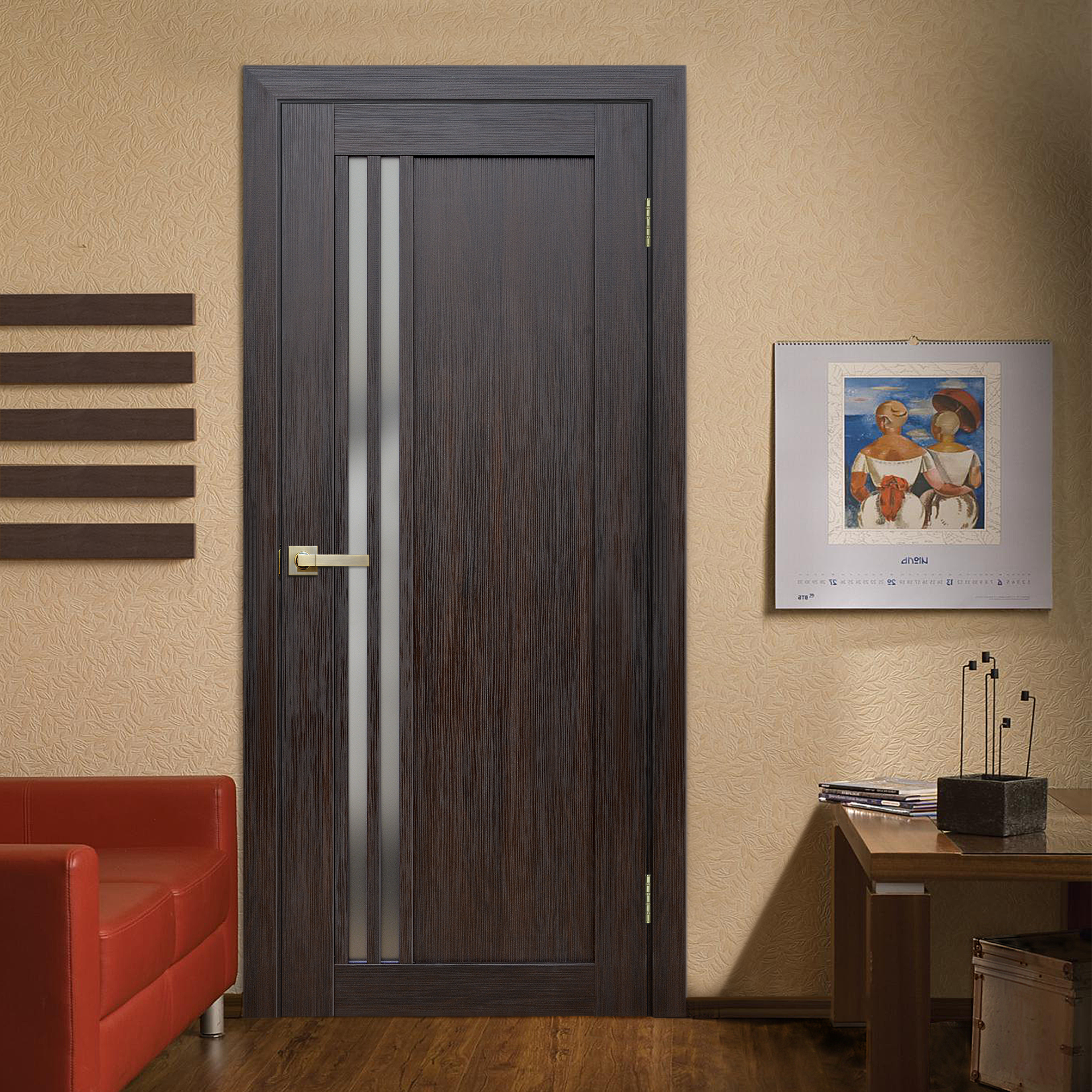 Дверь межкомнатная глухая Artens Дукато 70x200 см Hardflex цвет акация с замком и петлями - 6