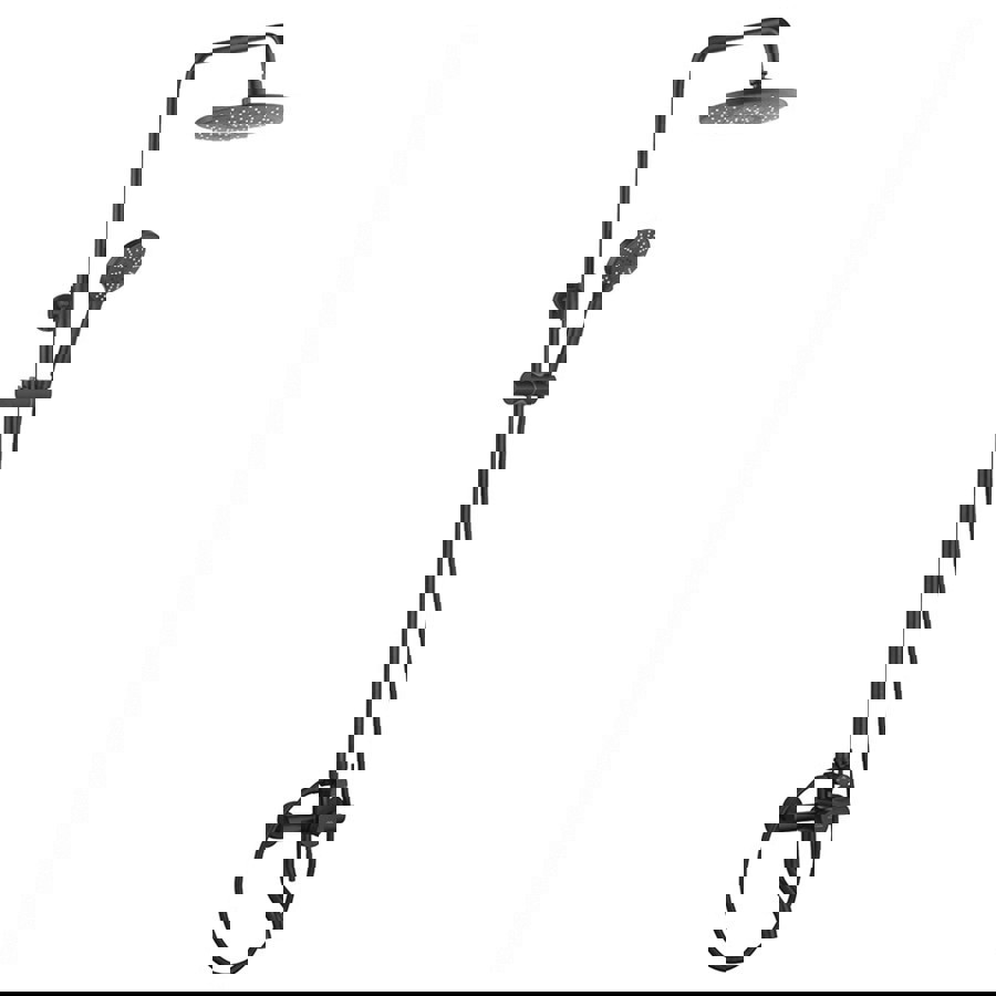 Изображение товара Душевая стойка со смесителем Fashun Elegant с тропическим душем нержавеющая сталь, черный