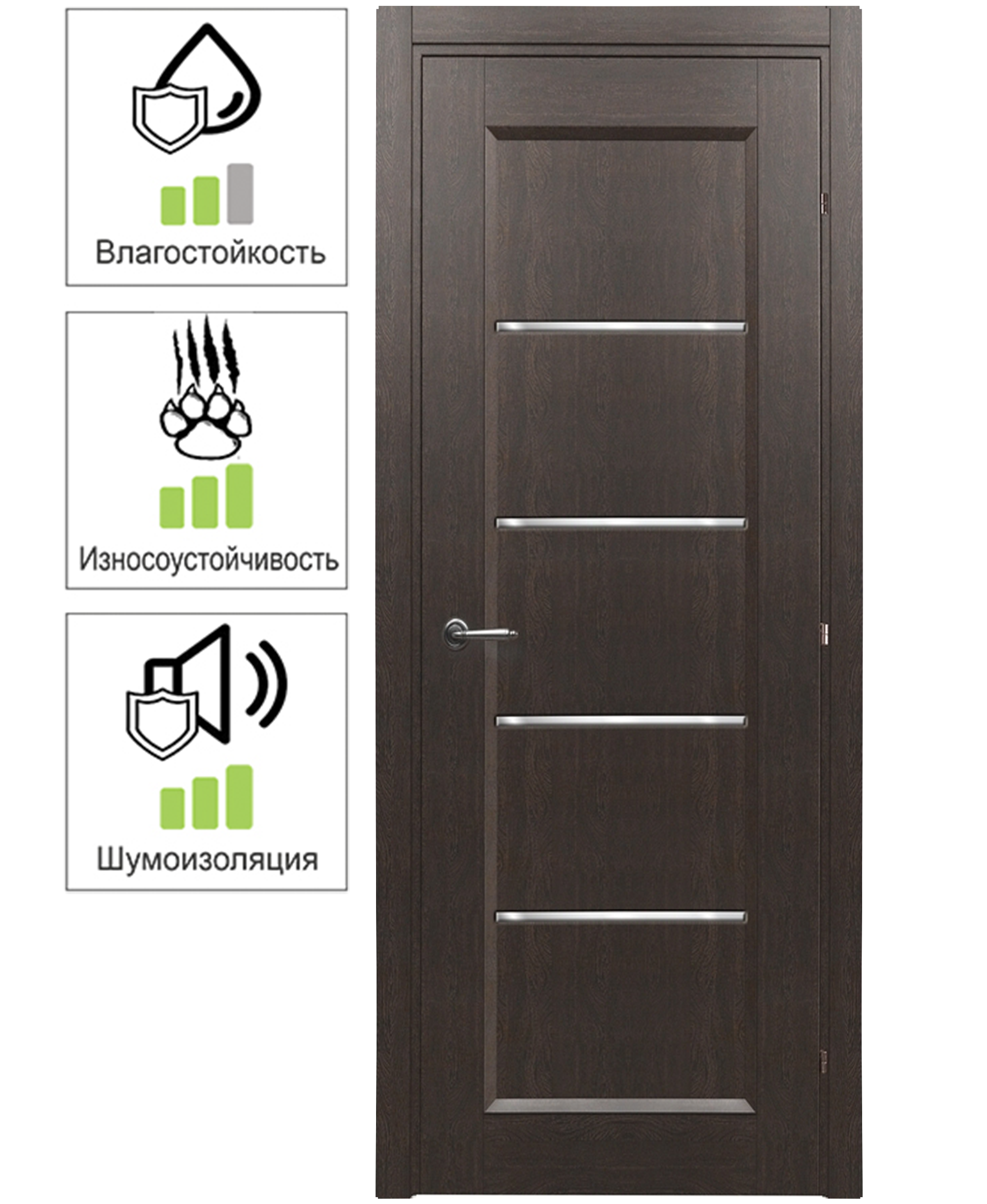 Изображение товара Дверное полотно КРАСНОДЕРЕВЩИК Candler Дуб чёрный CPL 200x90 см