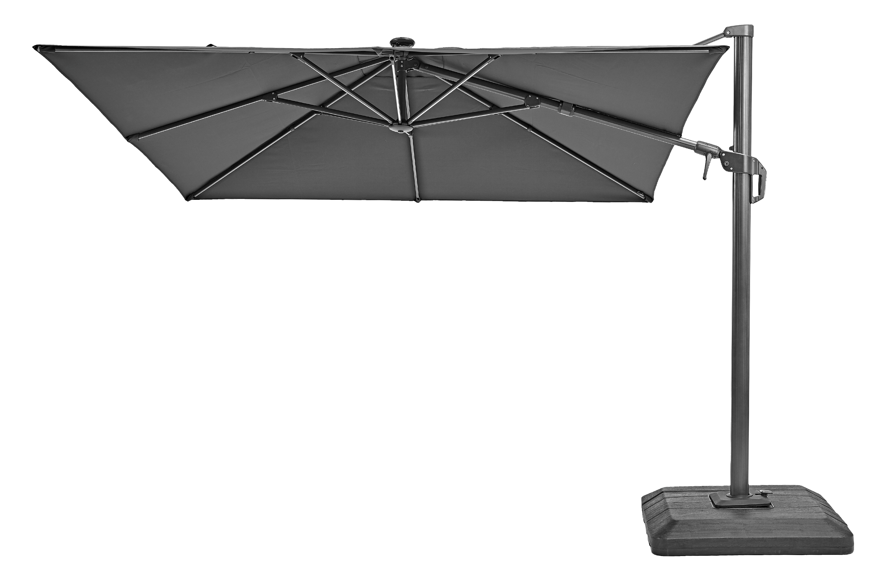 Изображение товара Зонт садовый Naterial 290x258 см серый с боковой опорой