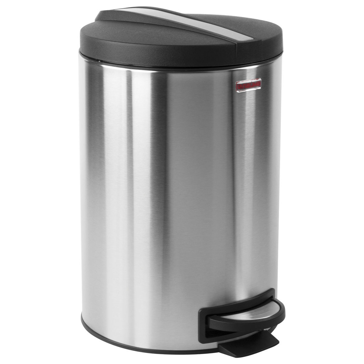 Изображение товара Мусорное ведро ЛАЙМА 12 л из нержавеющей стали серебристое цилиндрическое