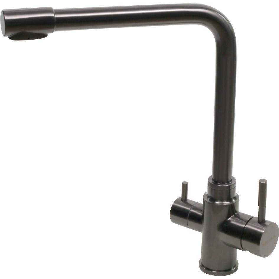 Изображение товара Кухонный смеситель Melana F9505HB серый однорычажный из нержавеющей стали