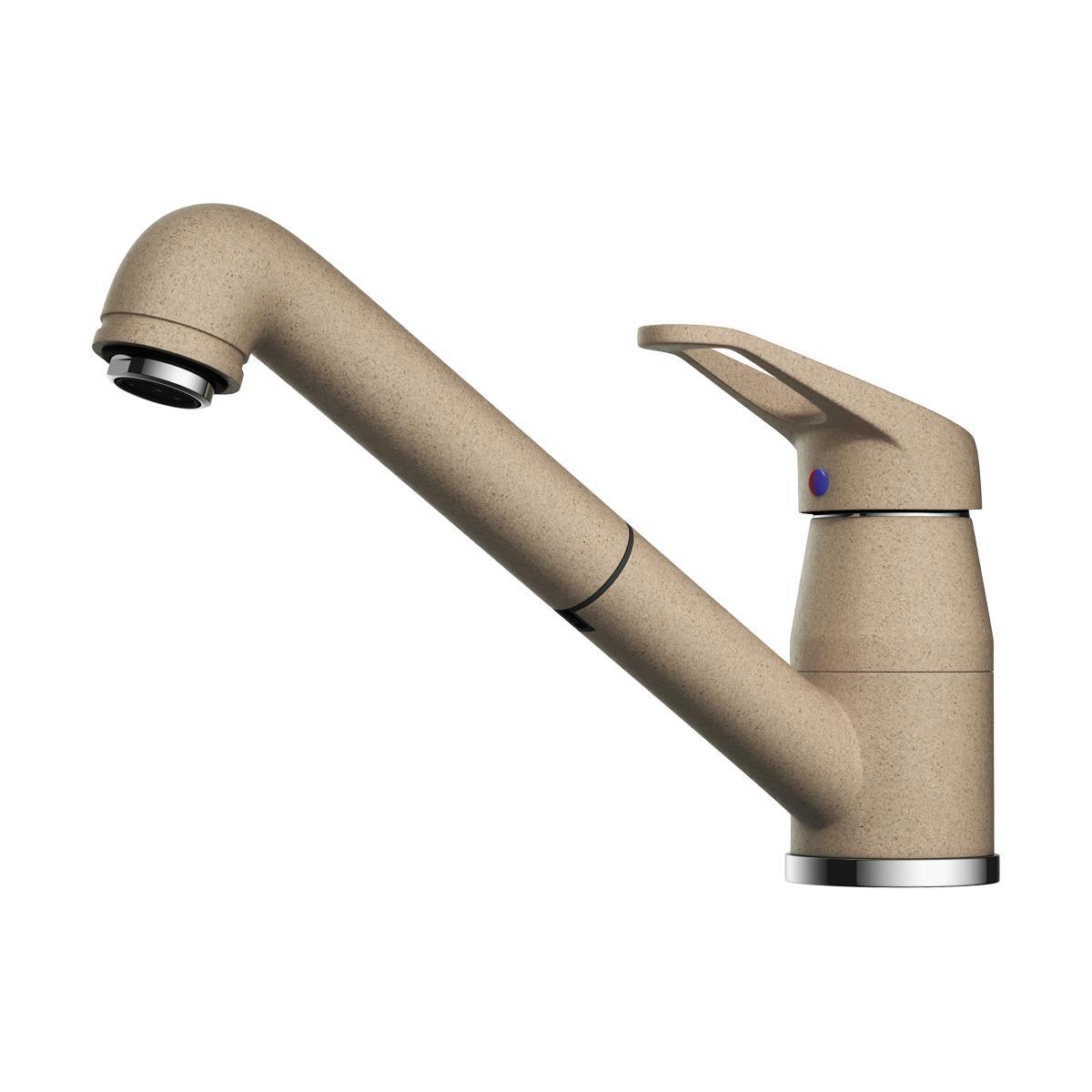 Изображение товара Смеситель для кухни Omoikiri Tateyama-S бежевый однорычажный с вытяжным шлангом