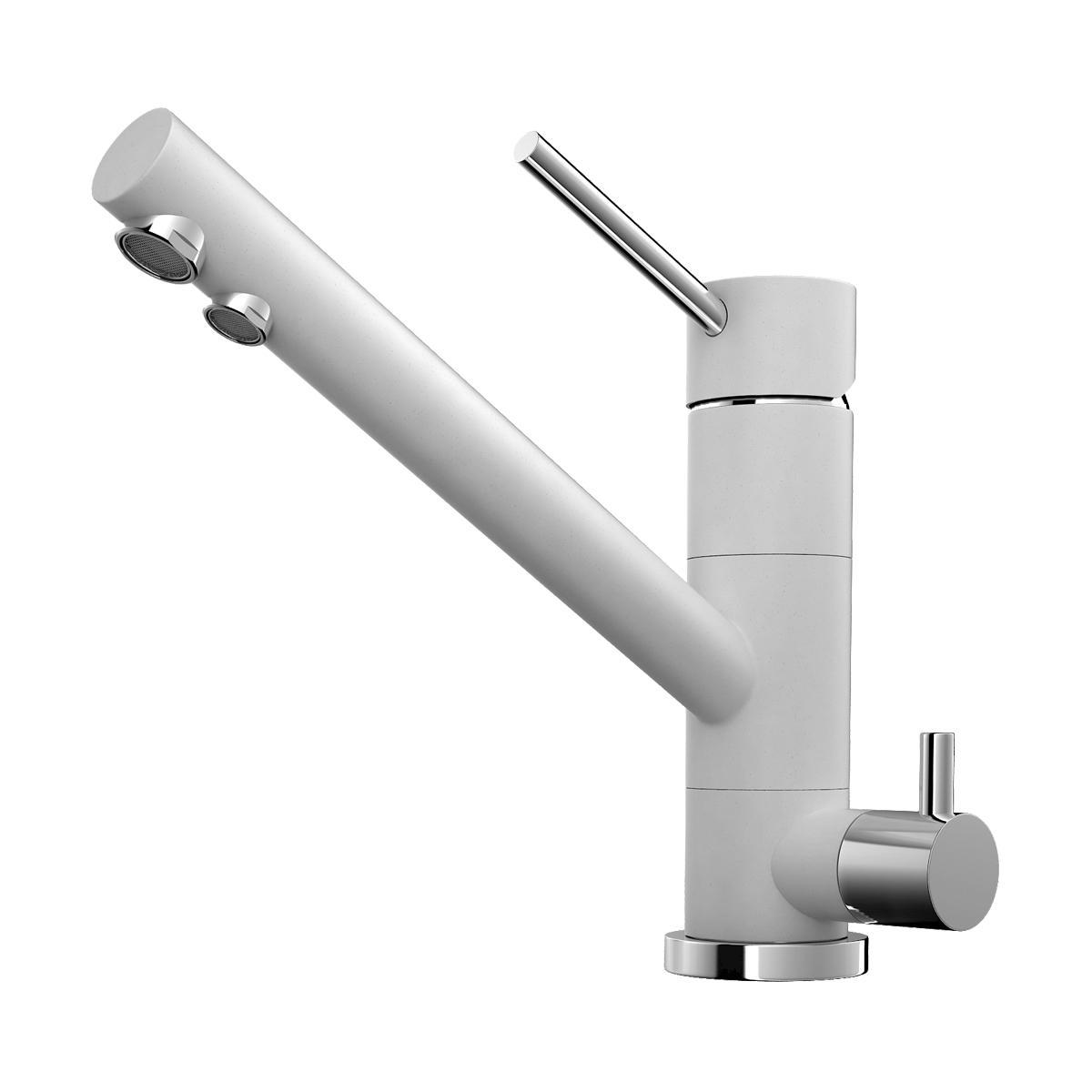 Изображение товара Tonami OMOIKIRI: однорычажный латунный смеситель для кухни, белый