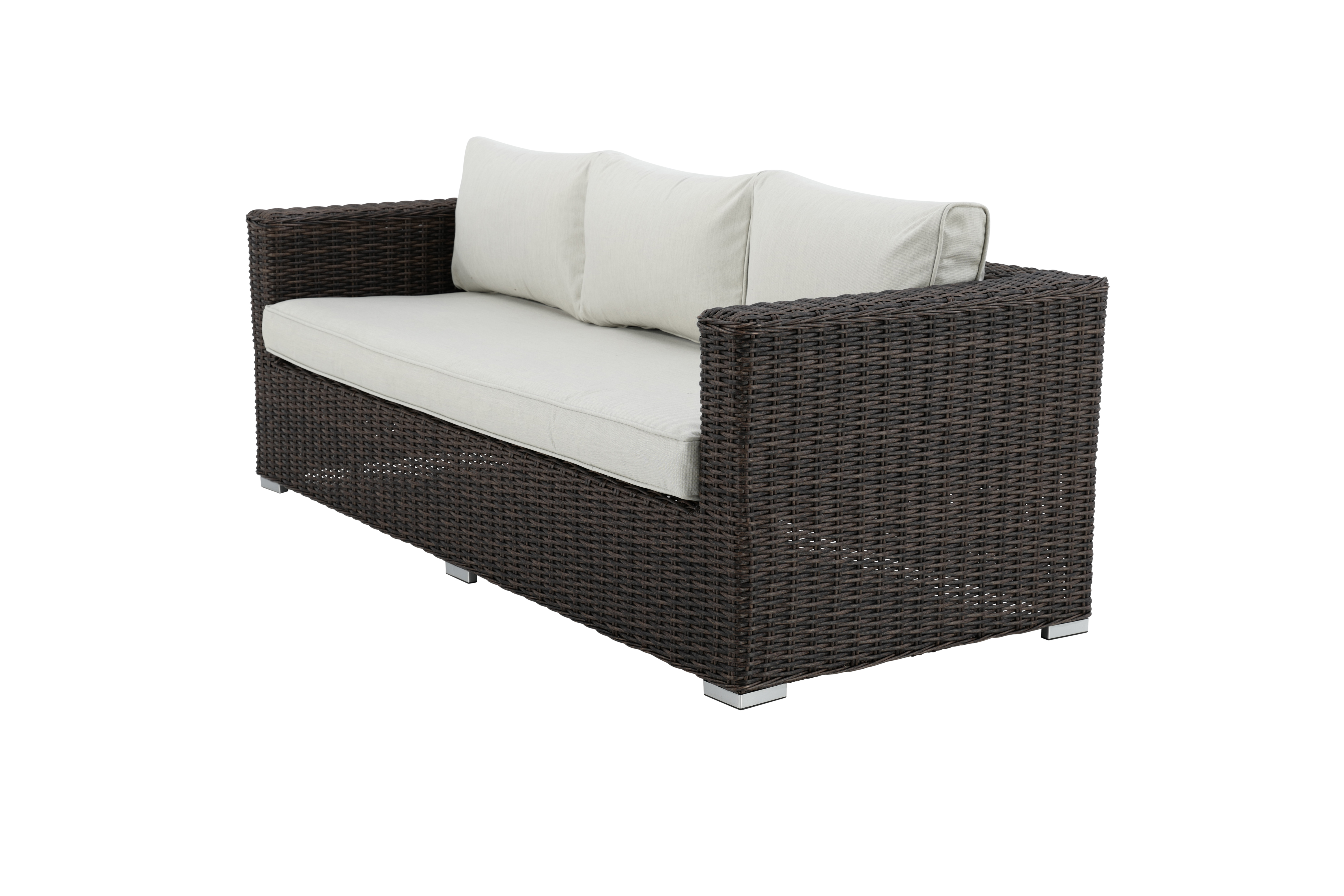 Изображение товара Диван садовый Naterial трехместный 194.5x80x80 см искусственный ротанг коричневый