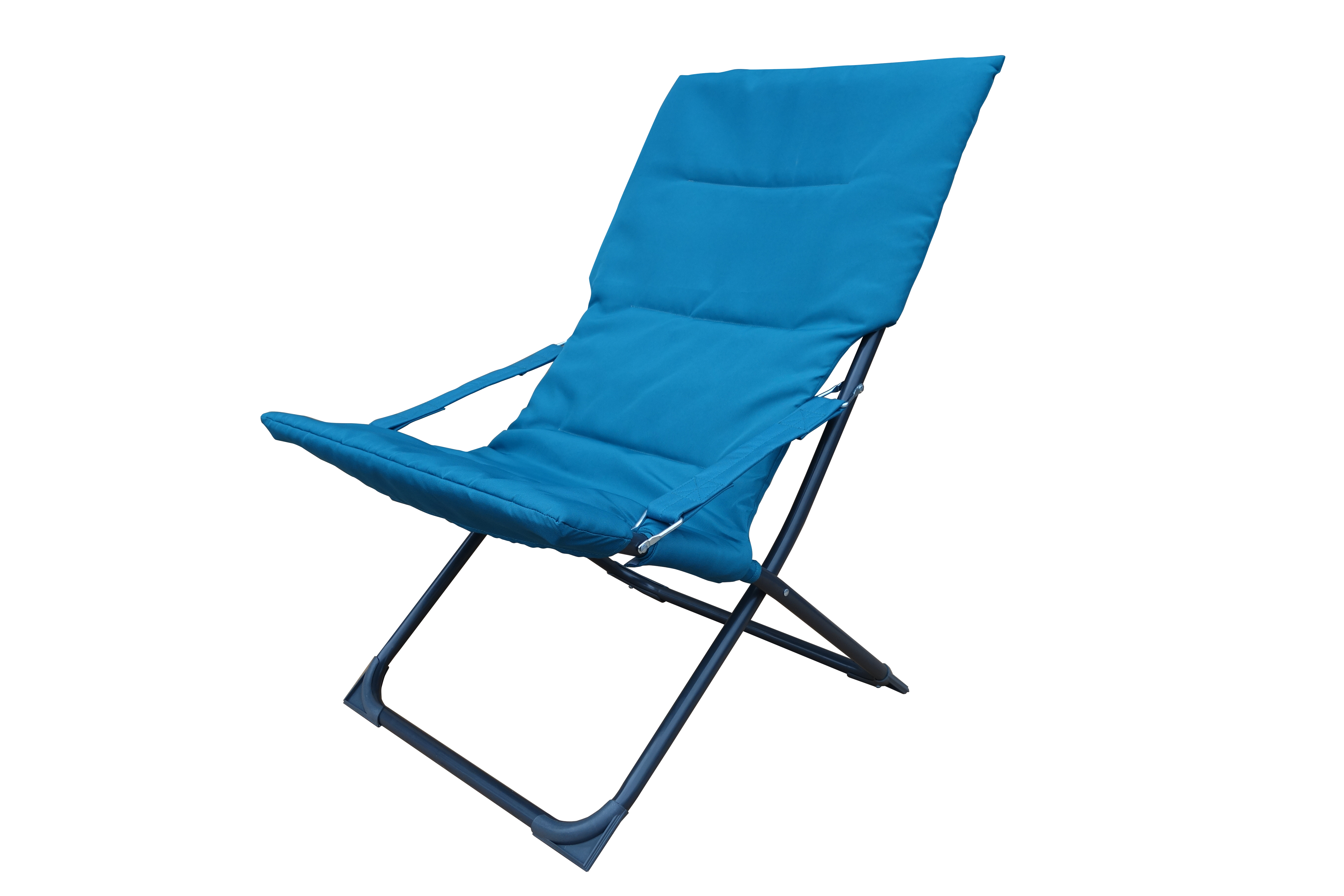 Изображение товара Складной садовый стул Marsella 63.5x93x82 см сталь текстилен синий