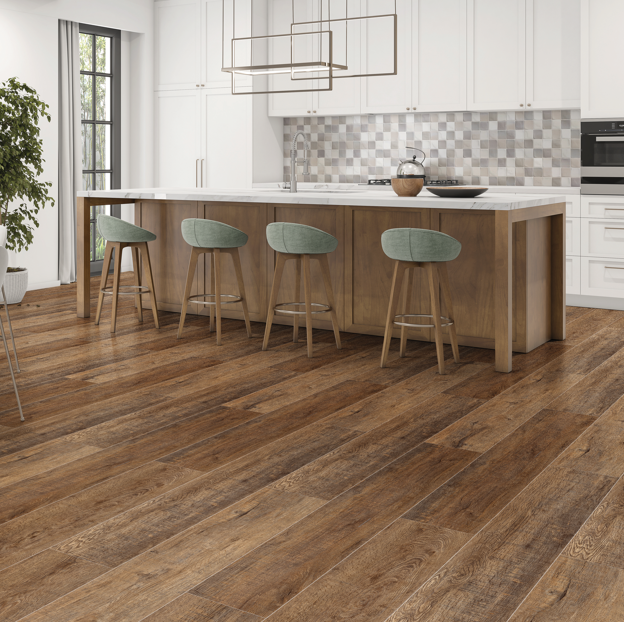 Изображение товара SPC плитка "Дуб Арабика" 43 класс, влагостойкая, глянцевая, 120. 5x19 см