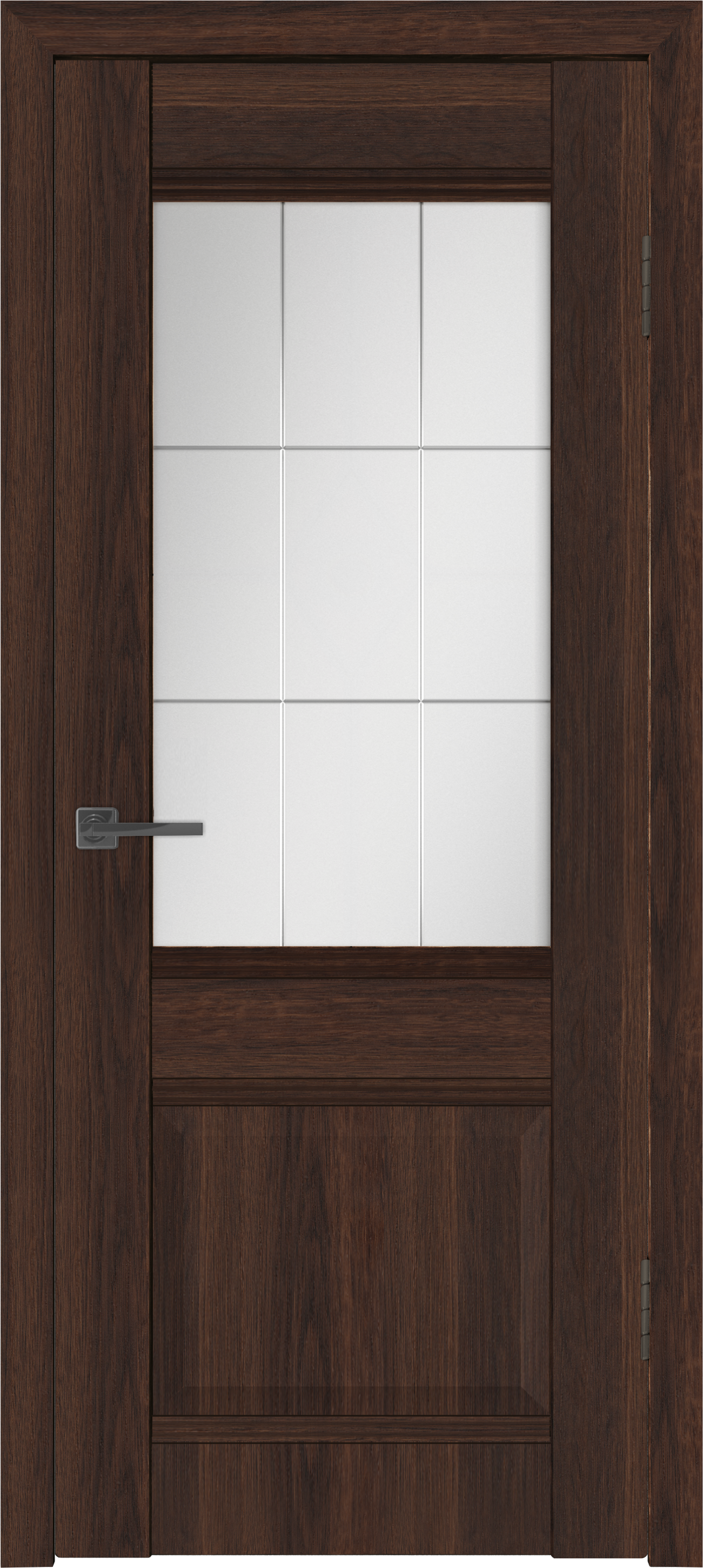 Изображение товара Дверь межкомнатная Классик 2 остекленная ПВХ ламинация цвет каштан 60x200 см (с замком и петлями)