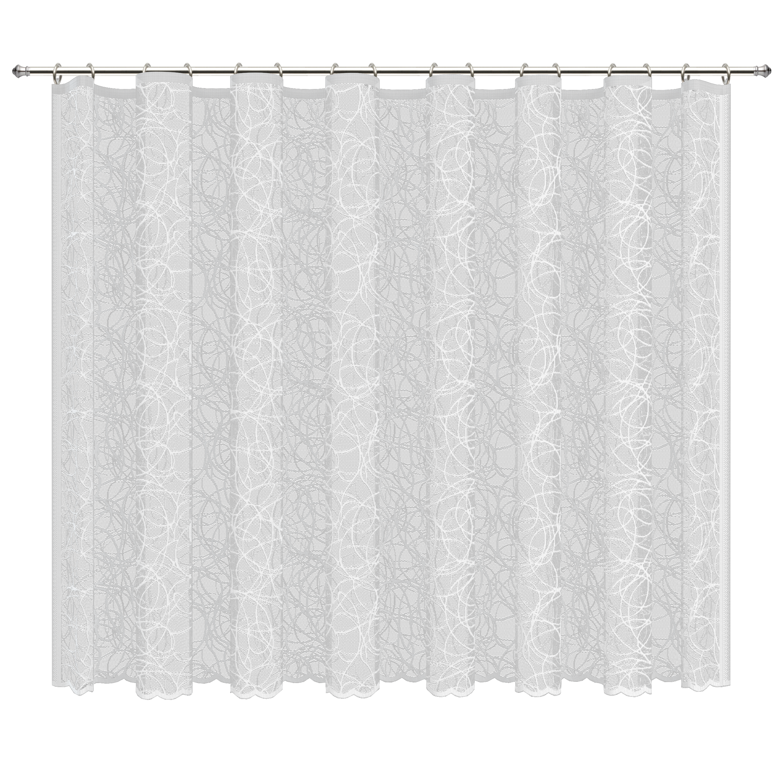 Изображение товара Тюль для кухни Паутинка 170x165 см белый жаккард орнамент