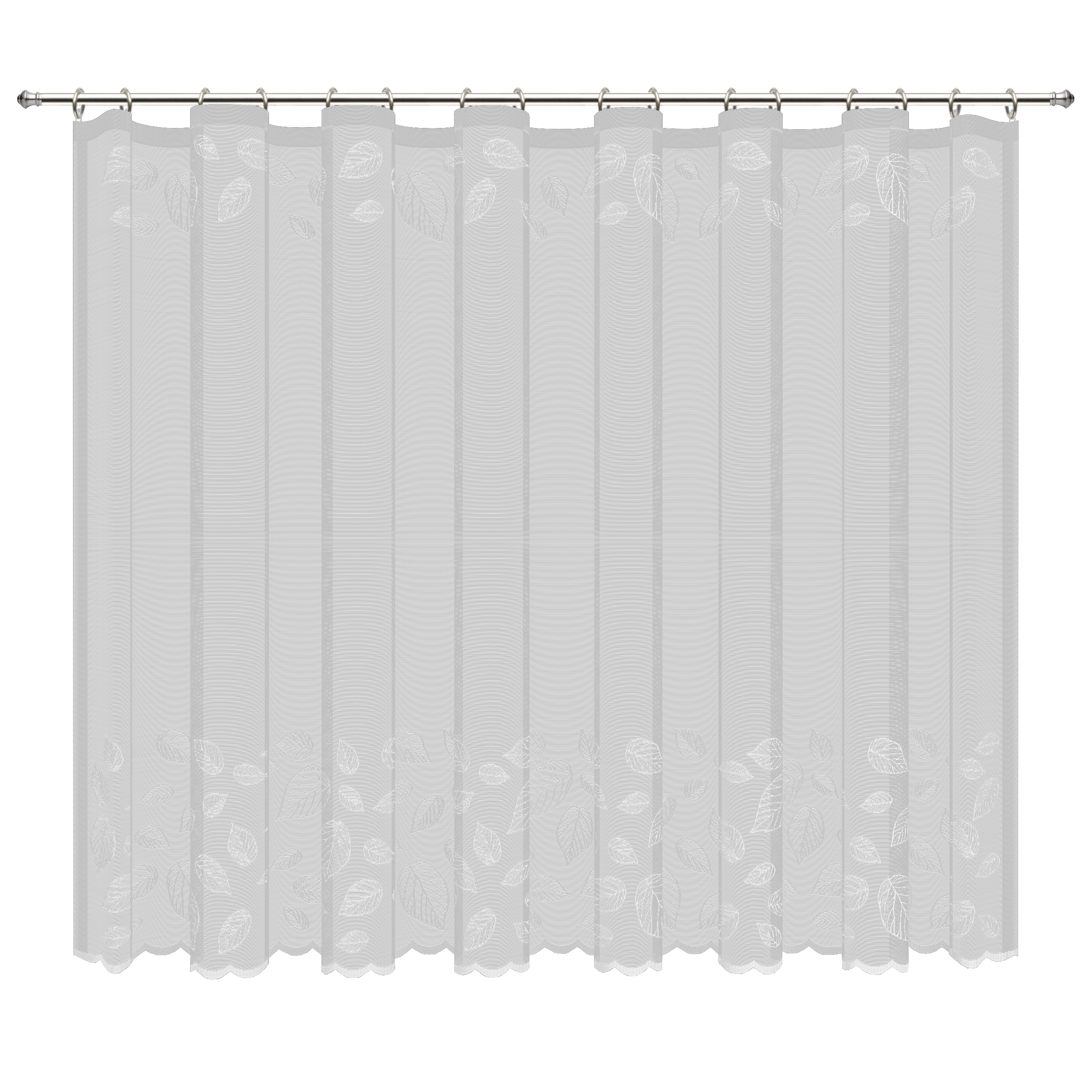 Изображение товара Тюль на ленте для кухни Осенняя россыпь 200x160 см белый жаккард растения