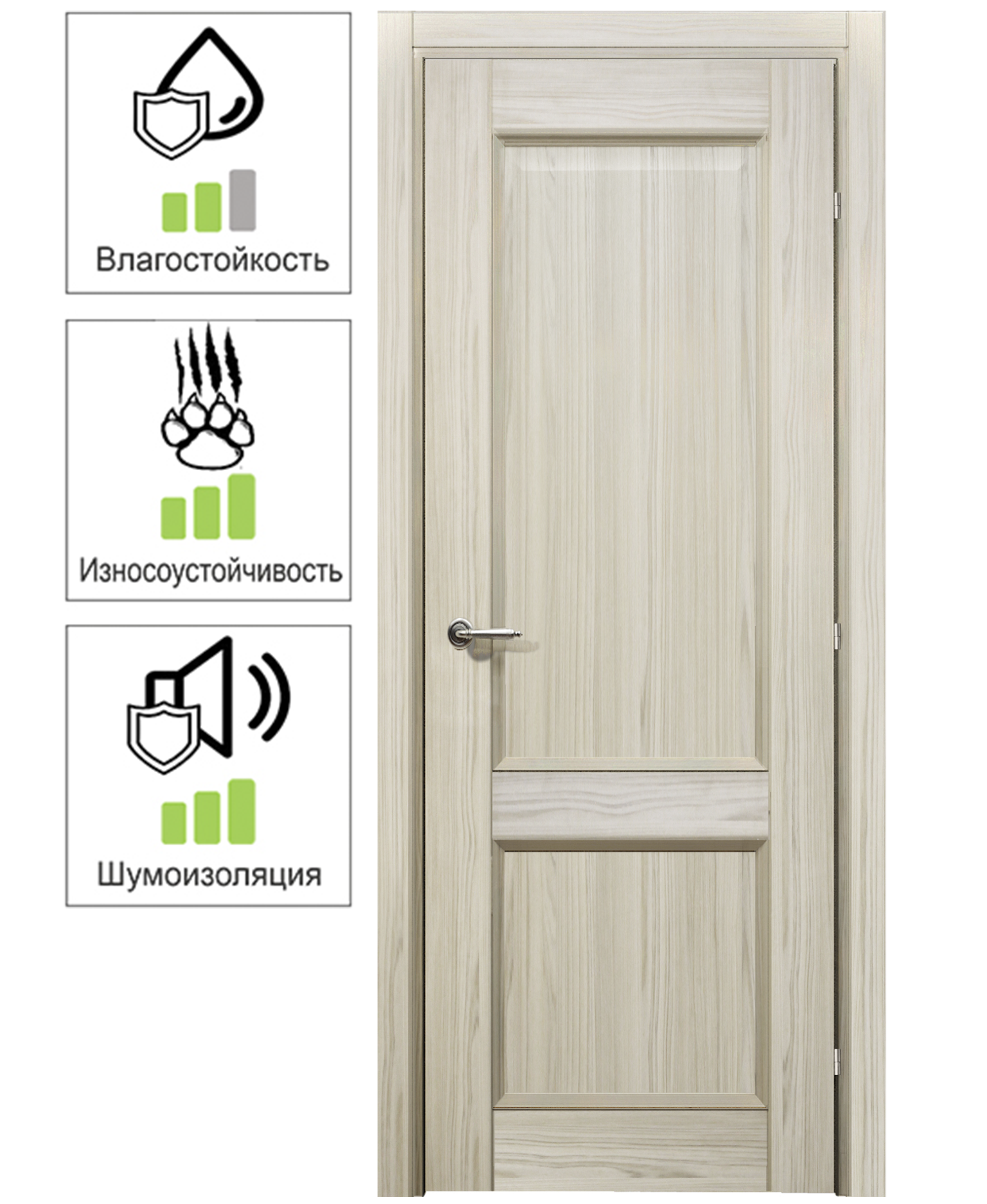 Изображение товара Дверь межкомнатная  Пино глухая CPL цвет натуральный 80x200 см (с замком)