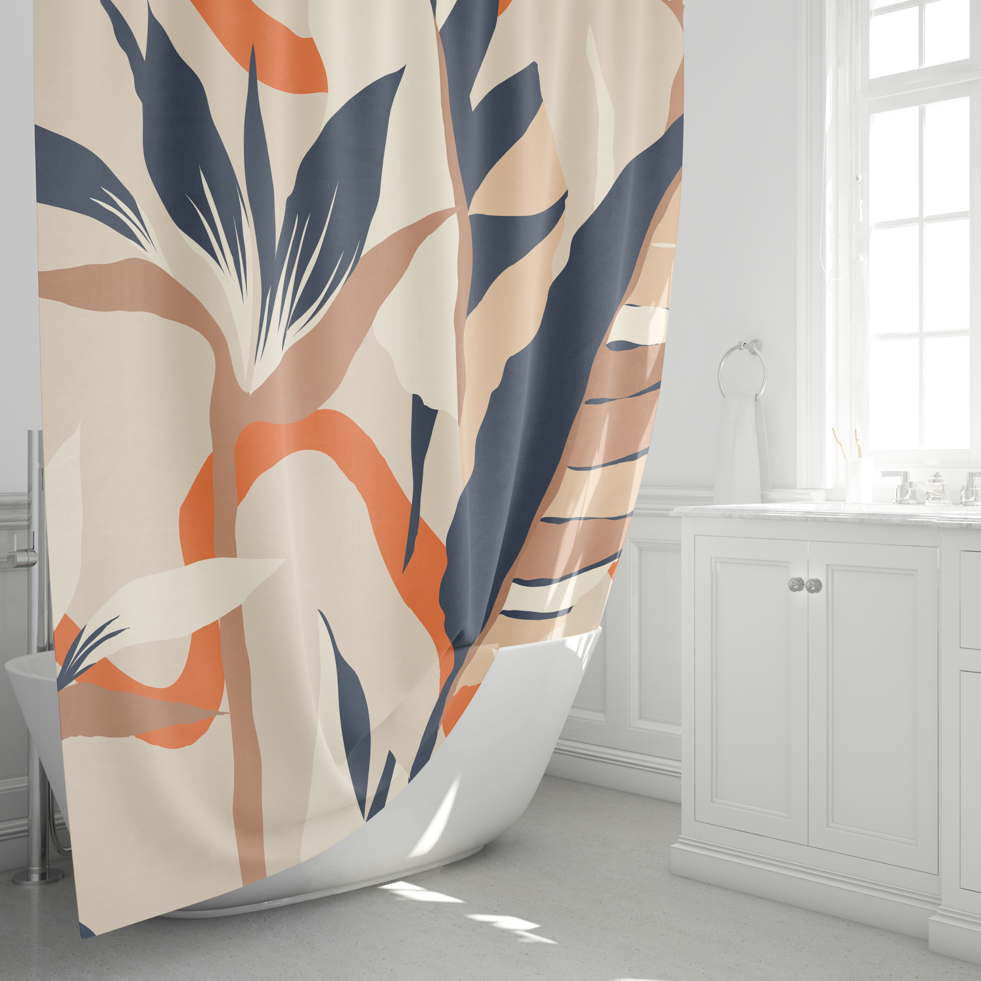 Изображение товара Штора для ванной Fixsen Terra FX-2520 180x200 см полиэстер цвет бежевый