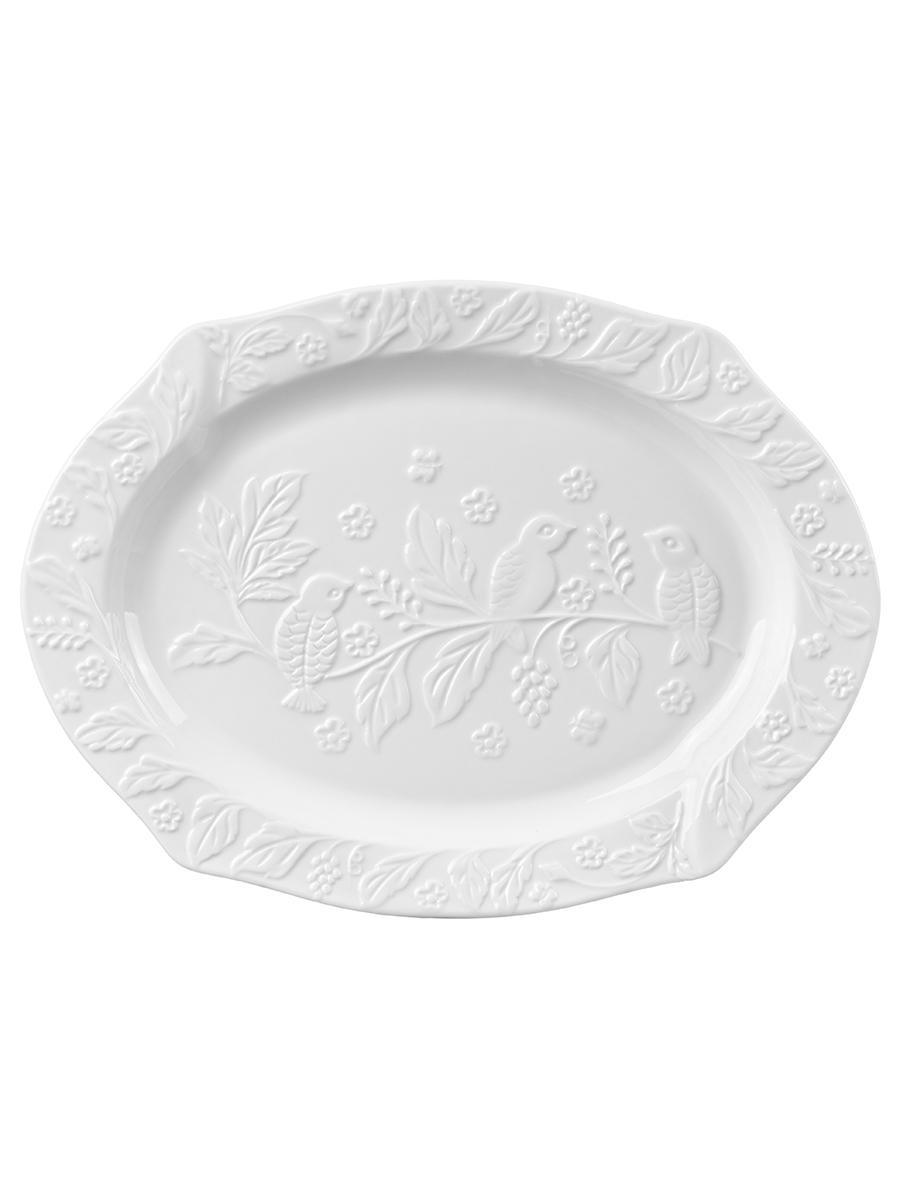 Изображение товара Фарфоровое блюдо ELAN GALLERY Птички на ветке 30.5x23x2 см для сервировки