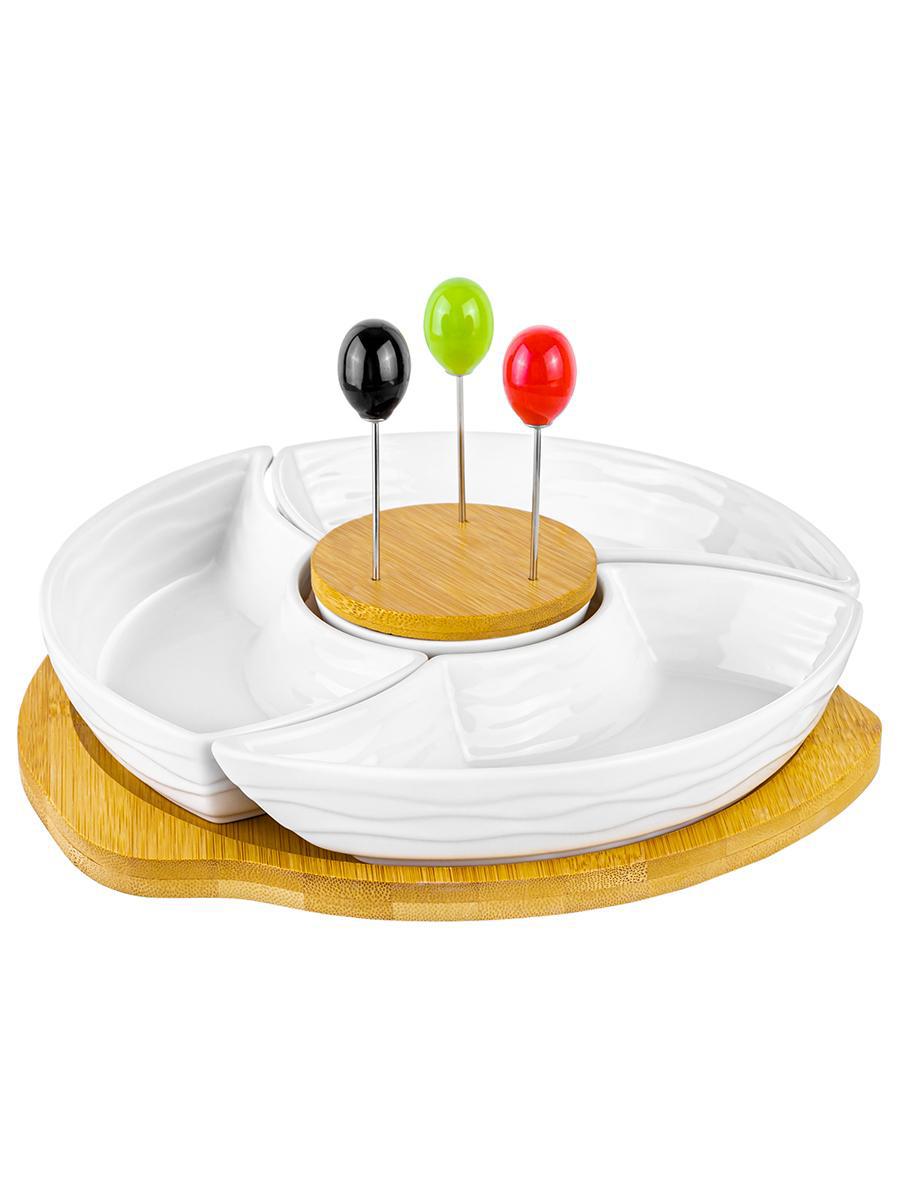 Изображение товара Менажница Elan Gallery "Айсберг волны" 25x25x6 см 3 секции