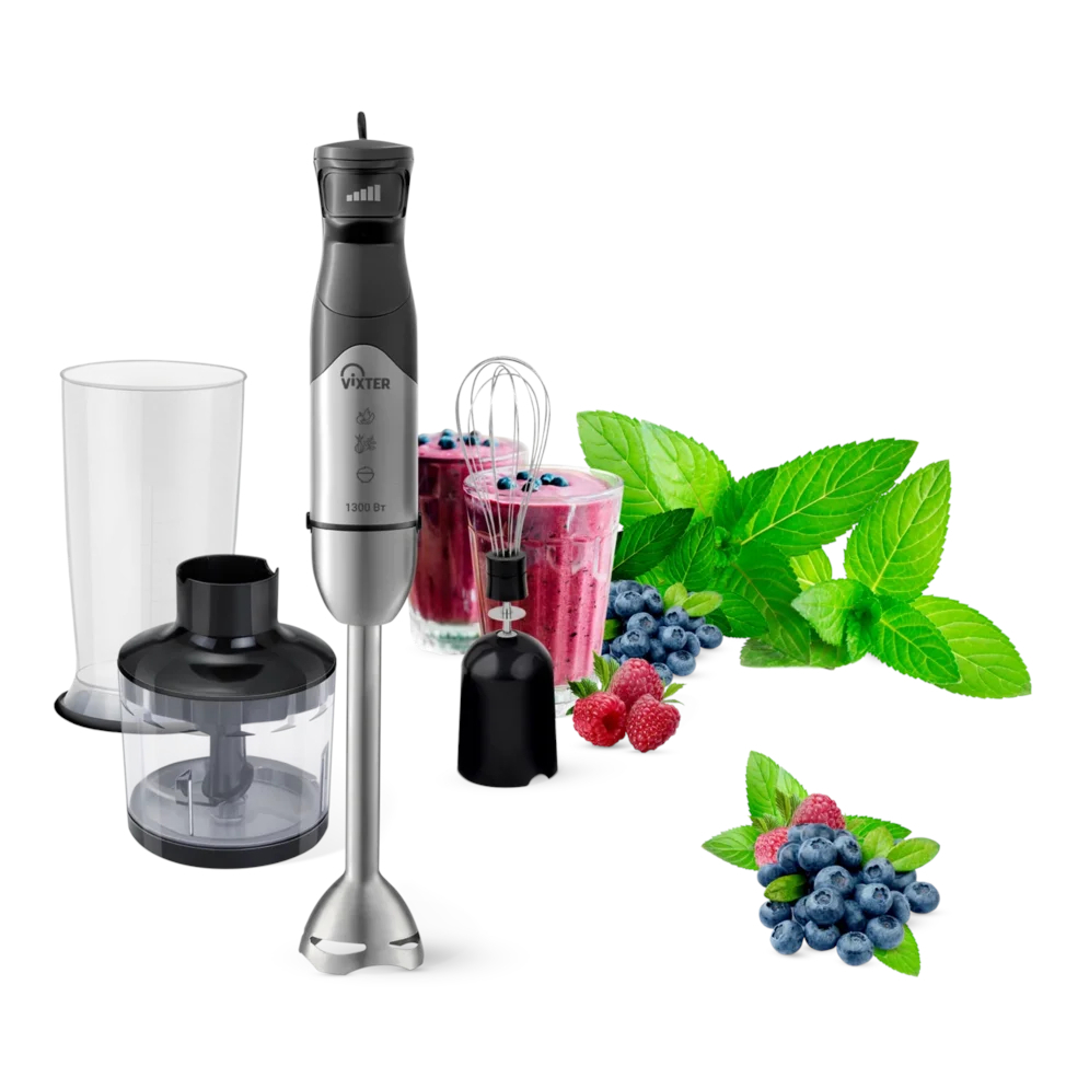 Изображение товара Погружной блендер Vixter HBW-1314, 1300 Вт, стальной корпус, 5 скоростей