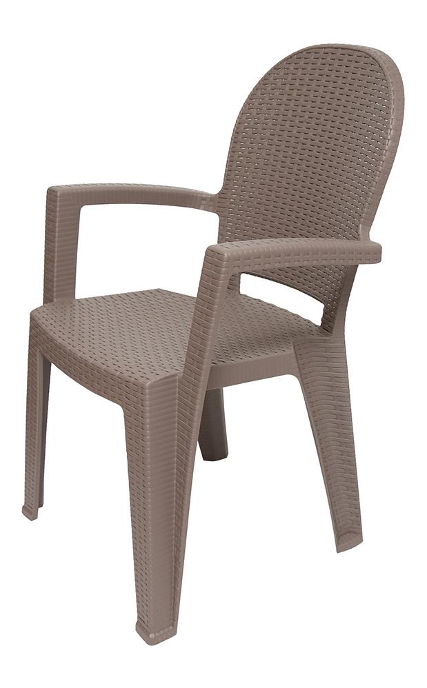 Изображение товара Стул садовый Ротанг СПР ТМ 59x91x52 см пластиковый темный мокко