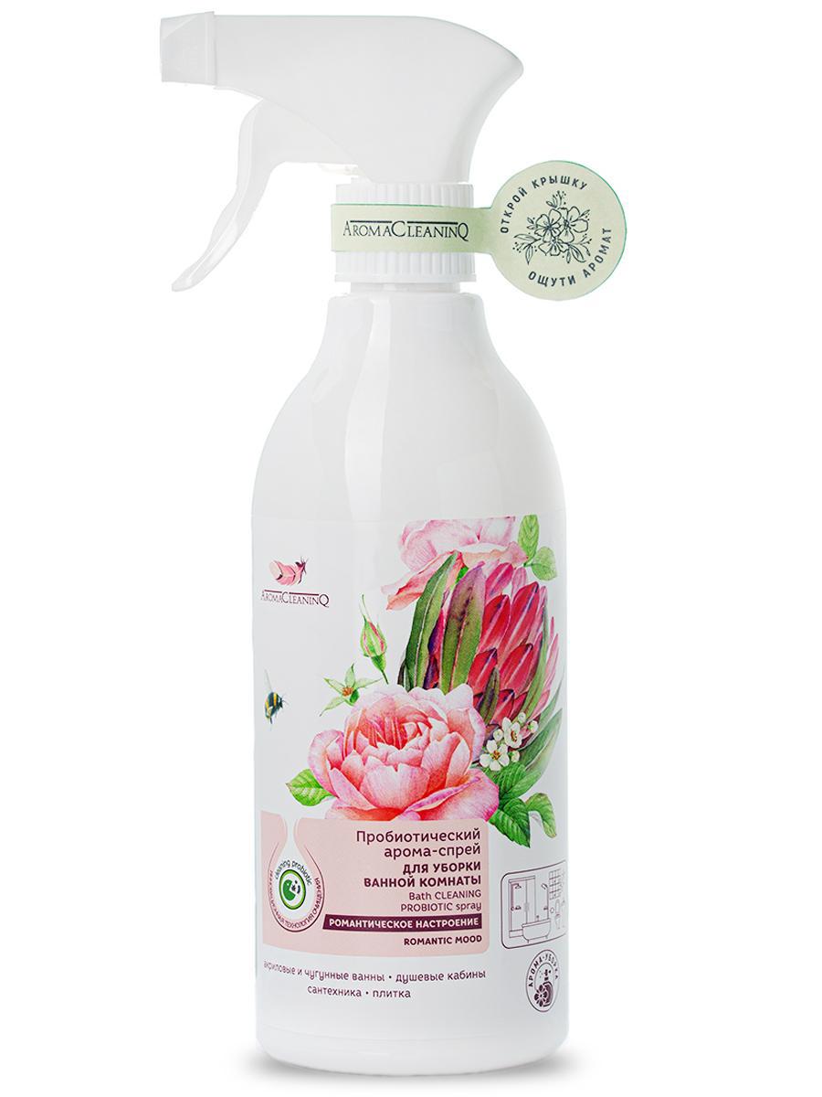 Изображение товара Пробиотический арома - спрей AromaCleaninQ для уборки ванной комнаты Романтическое настроение 0.5 л Изображение товара Пробиотический арома - спрей AromaCleaninQ для уборки ванной комнаты Романтическое настроение 0.5 л