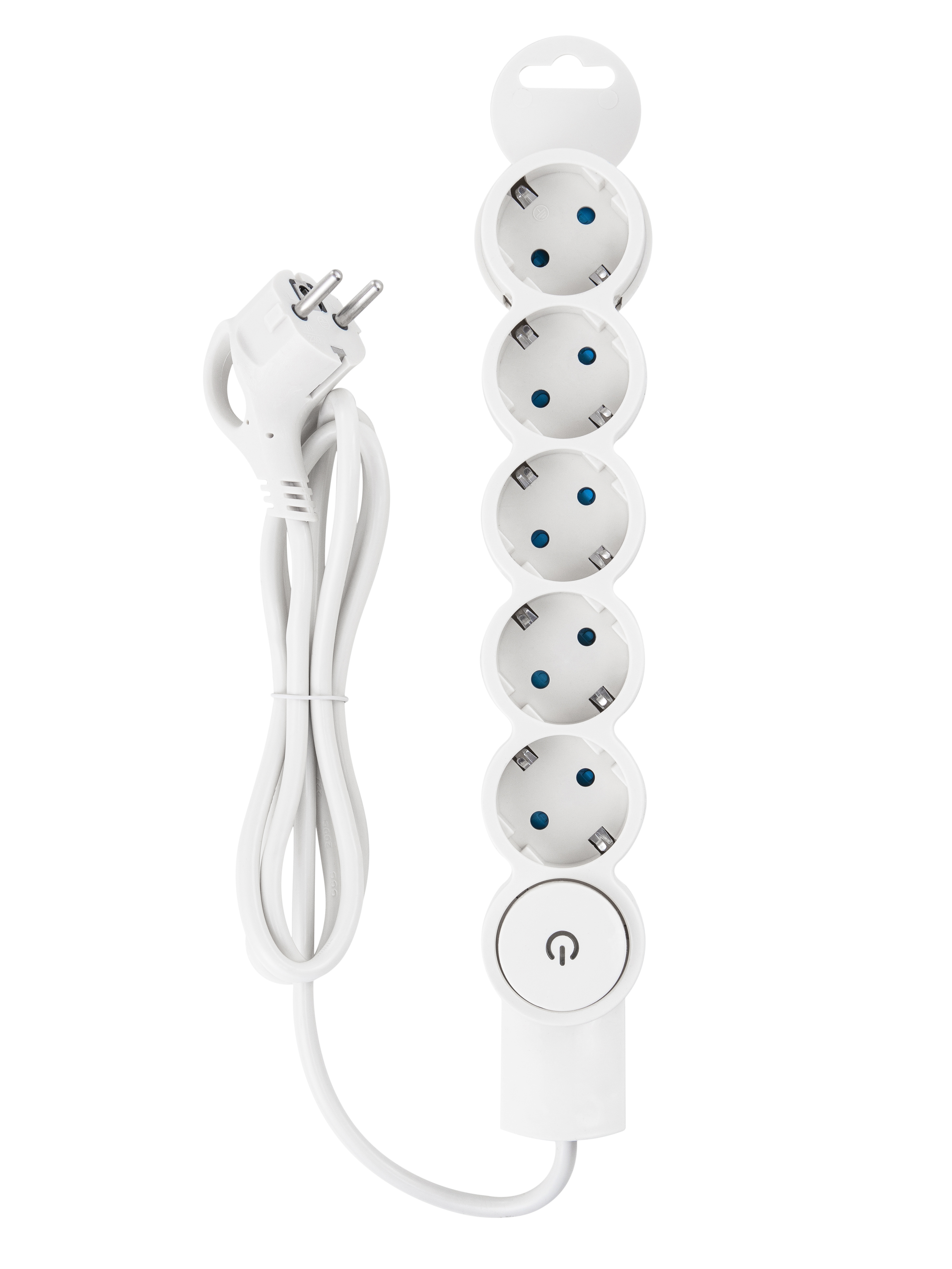 Изображение товара Удлинитель бытовой Duwi 32077 5 розеток с заземлением 3x1 мм 1 м цвет белый