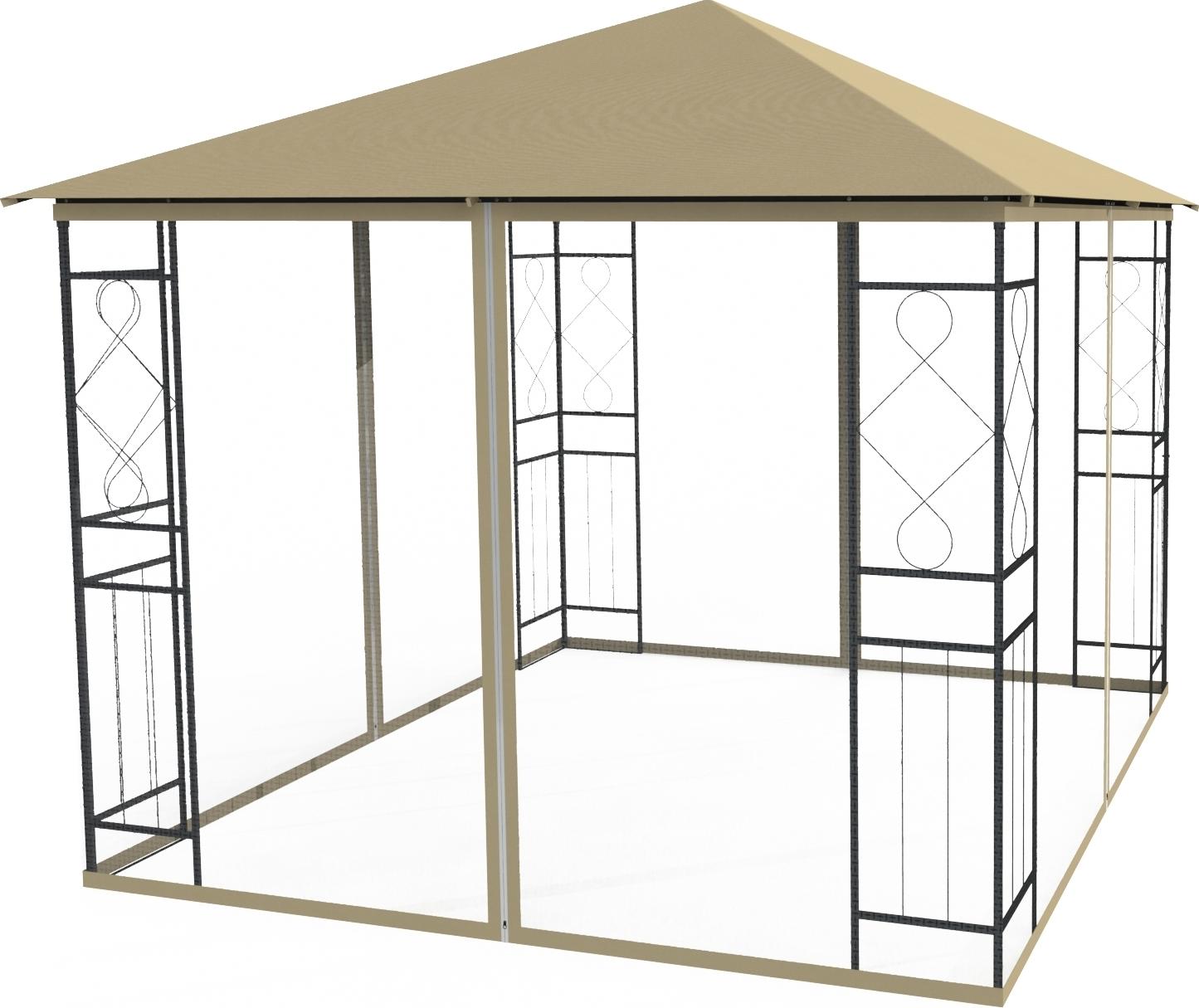 Изображение товара Шатер садовый с антимоскитной сеткой Рай 3х3х2.73 м сталь белый (без штор)