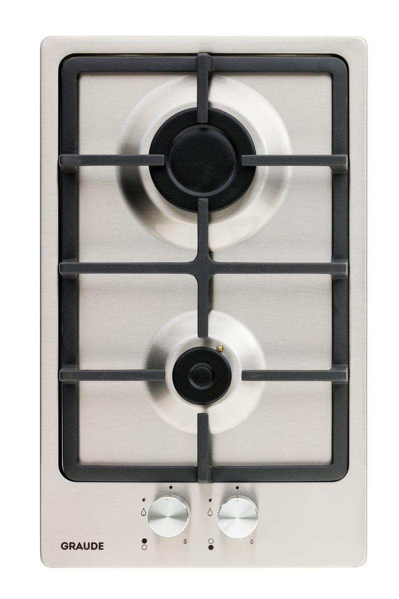 Изображение товара Газовая варочная панель Graude GS 30.1 E 32 см 2 конфорки цвет серебряный