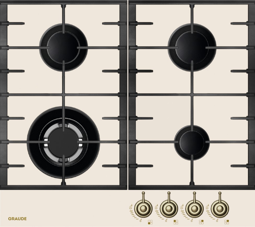 Изображение товара Газовая варочная панель Graude GSK 60.1 EL 4 конфорки бежевый стиль