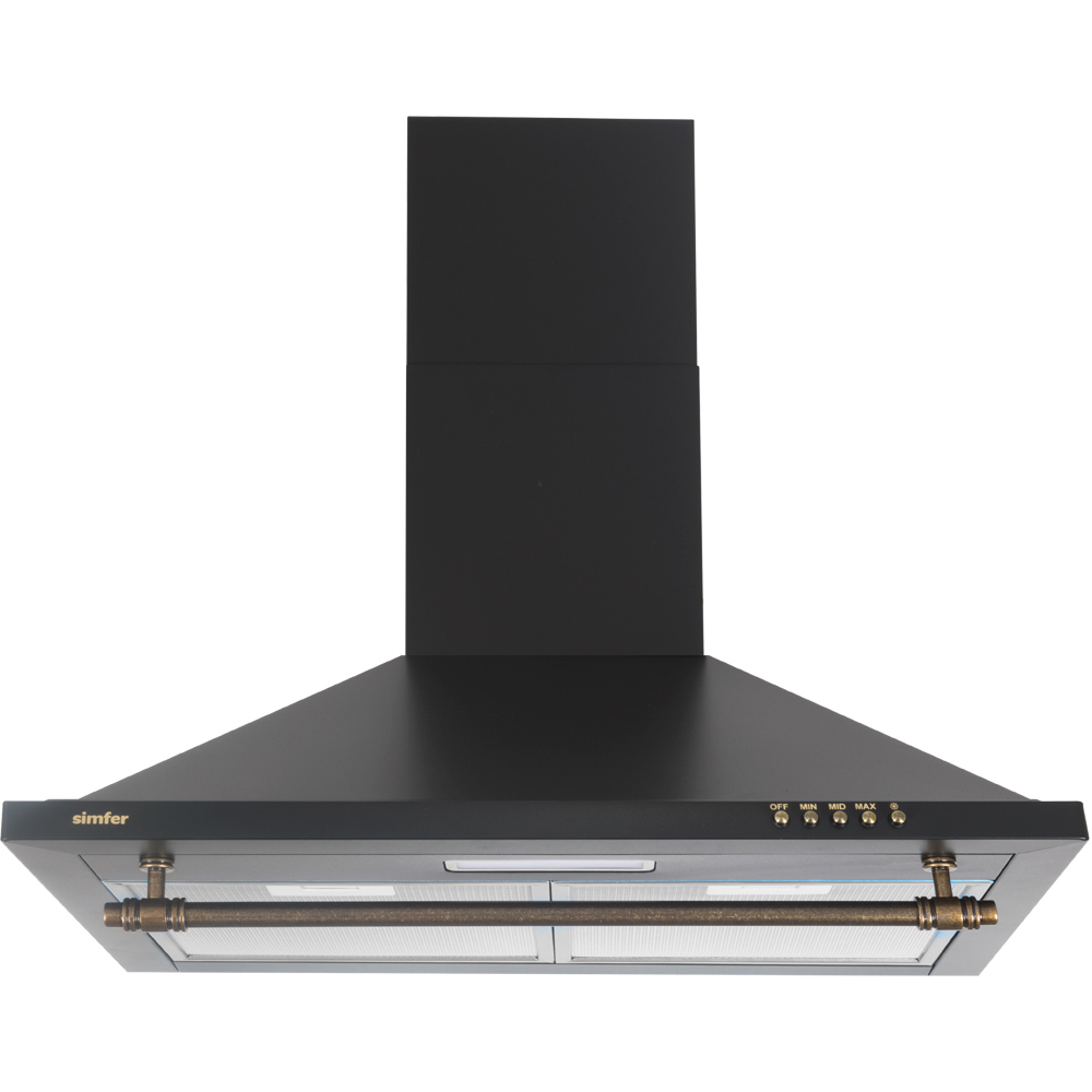 Изображение товара Встраиваемая вытяжка Simfer 8667SM черный металл высокая производительность 650 м³/ч
