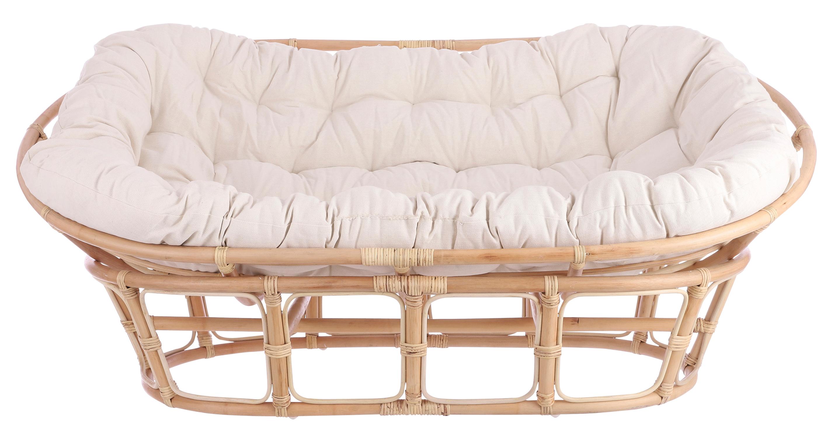 Изображение товара Садовый диван Barbados из ротанга светло-коричневого цвета 103.5x74x166.5 см для улицы