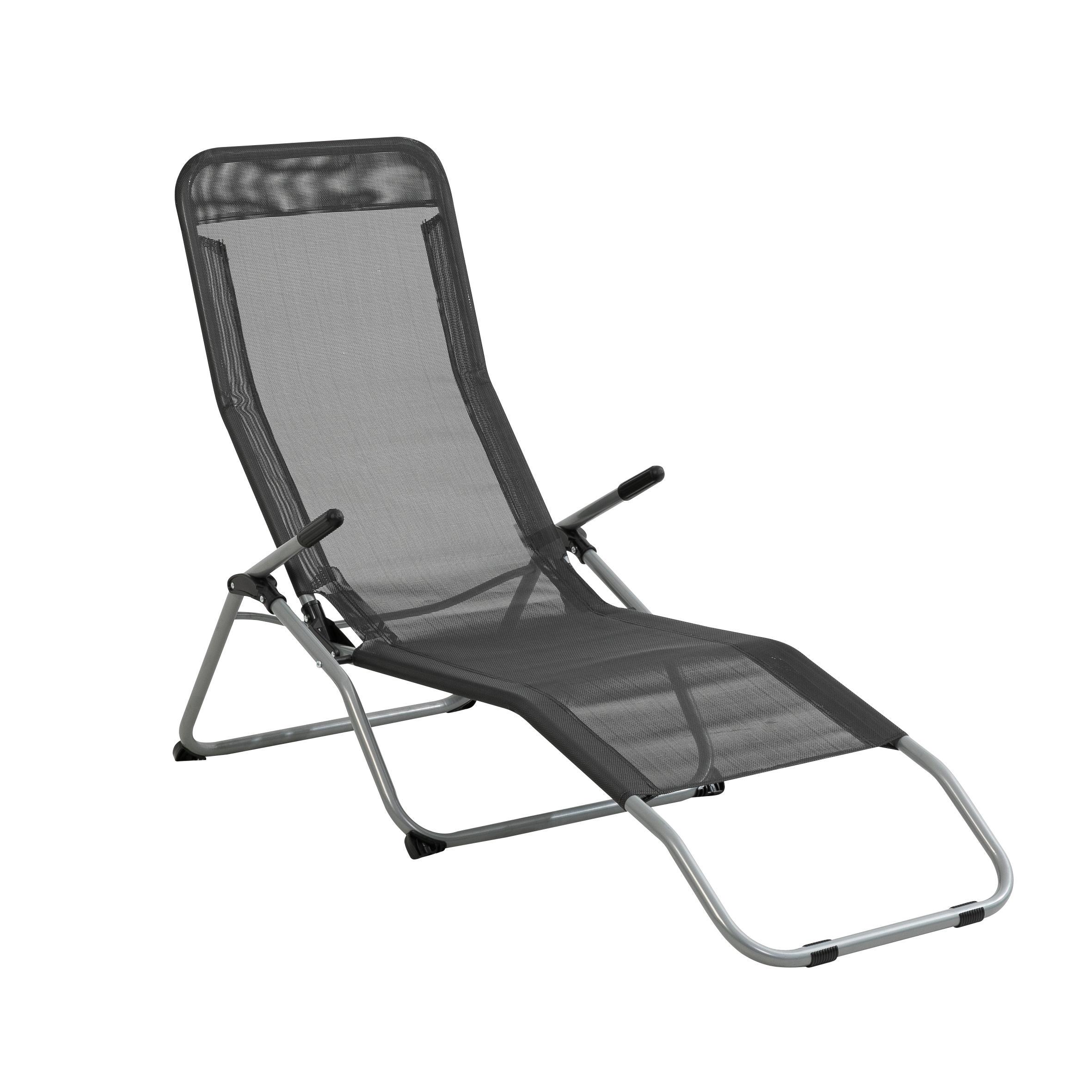 Изображение товара Складное кресло-шезлонг Greemotion из стали и Textilene 61x97x143 см