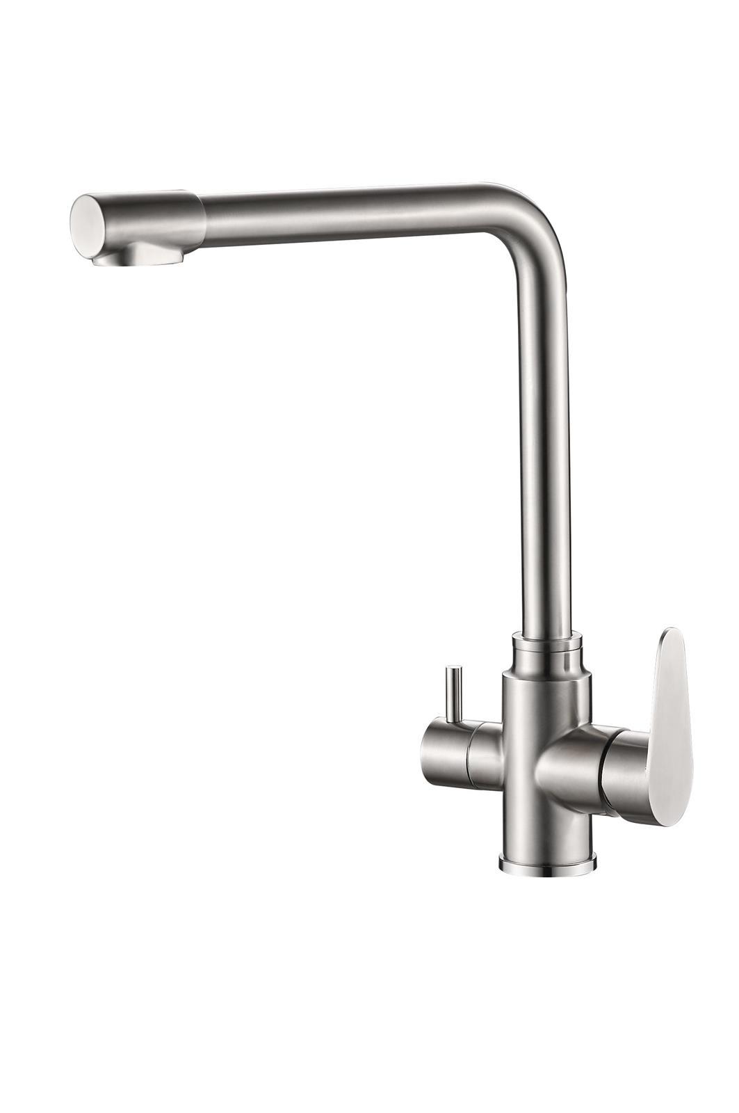 Изображение товара Смеситель для кухни Haiba HB76802 с подключением фильтра питьевой воды, сталь