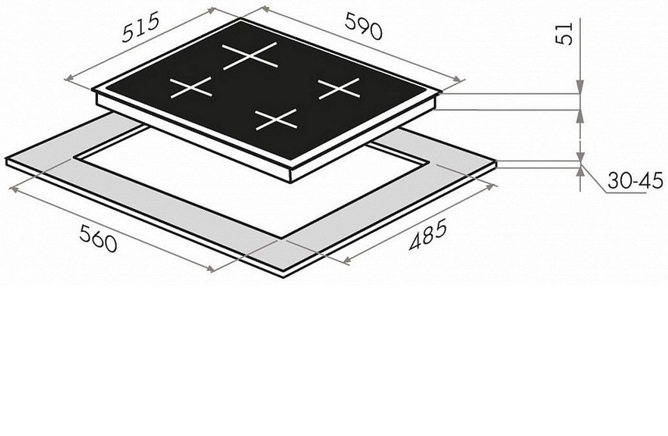 Изображение товара Газовая варочная панель Maunfeld EGHS.64.43CS/G 59 см 4 конфорки цвет серебряный
