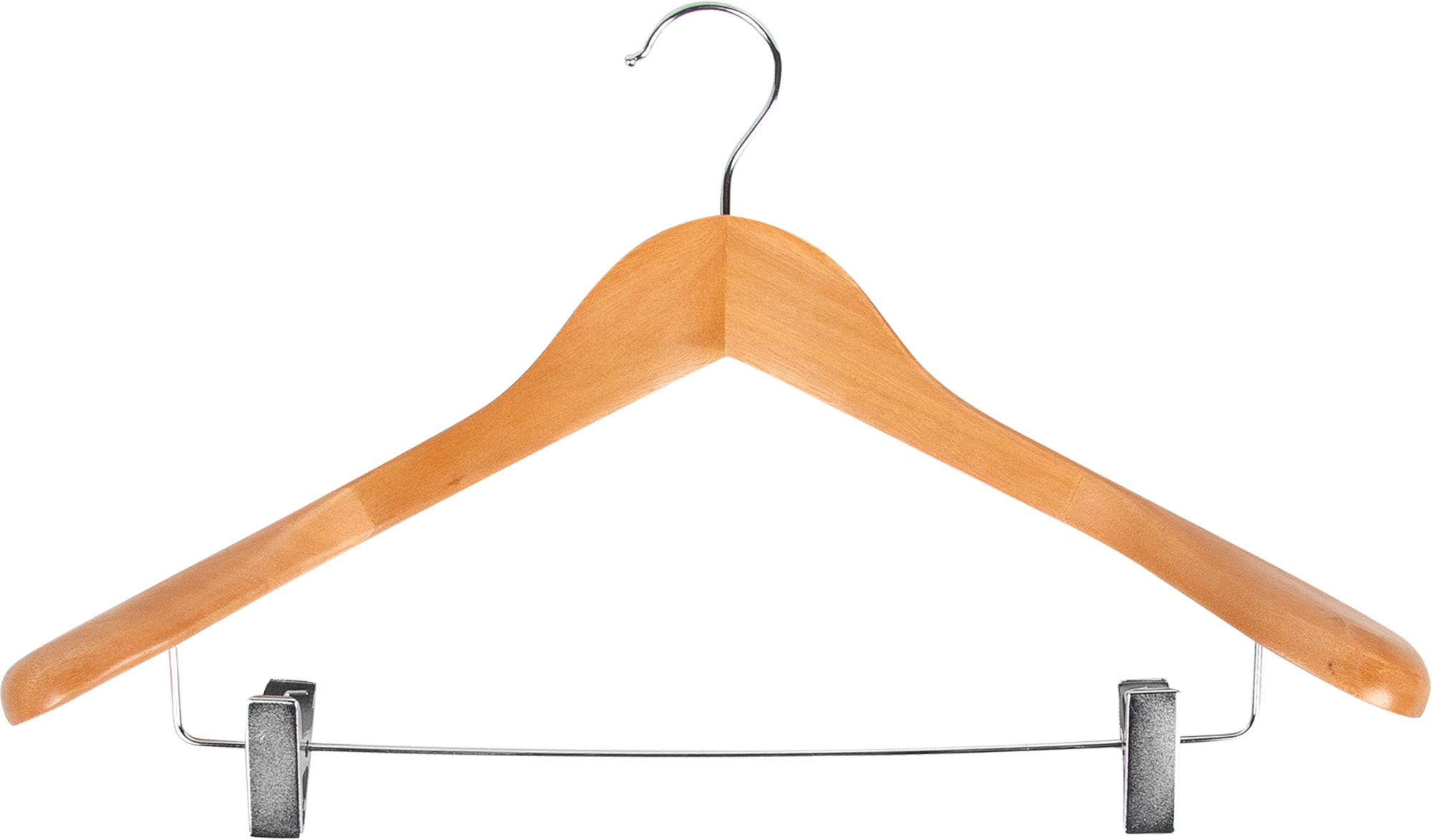 Изображение товара Плечики с зажимом из натурального дерева 45 см Spaceo