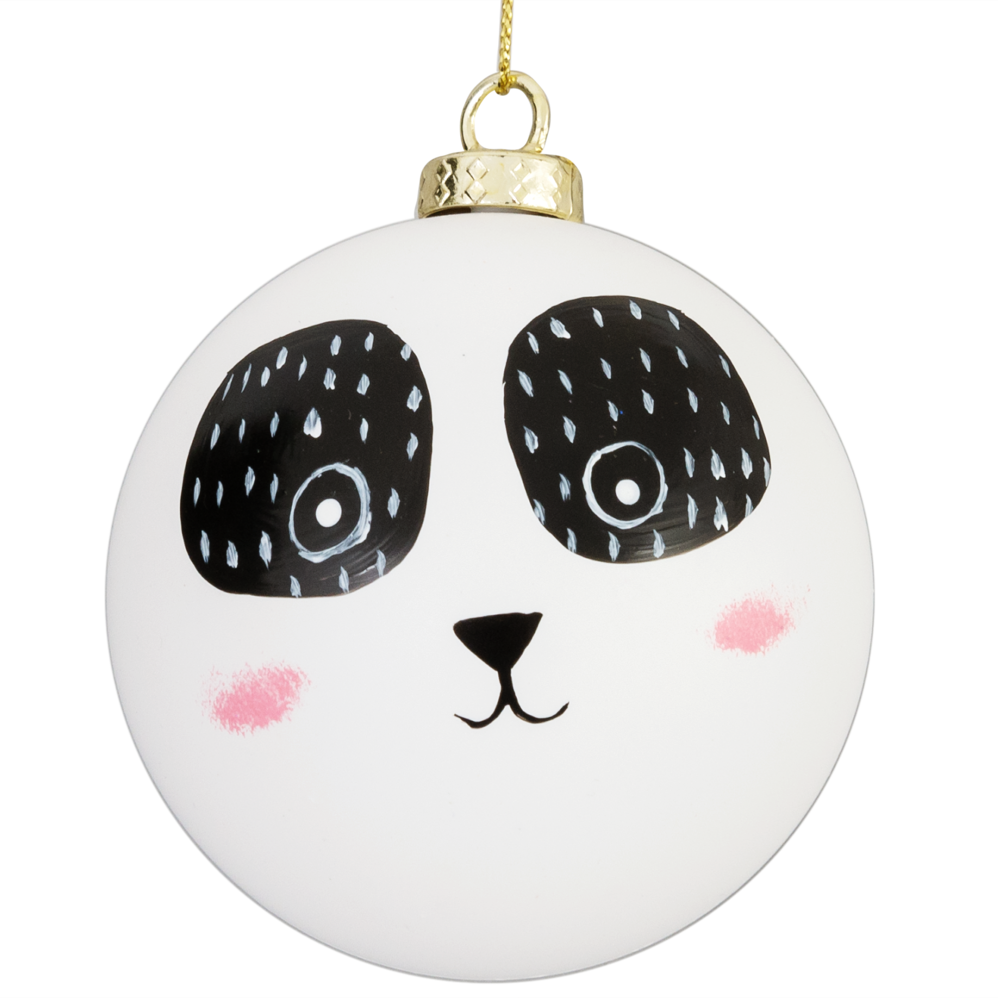 Изображение товара Елочный шар Панда пластик ø8 см белый декоративная игрушка для елки