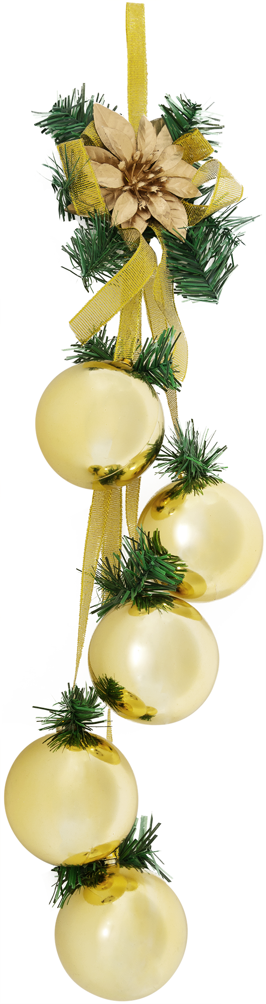 Изображение товара Подвес с шарами 47 см пластик золотой новогоднее украшение