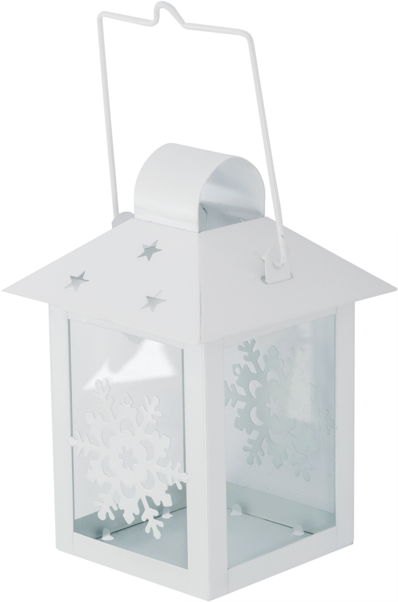 Изображение товара Подсвечник металлический белый 10.5 см для свечей с ручкой