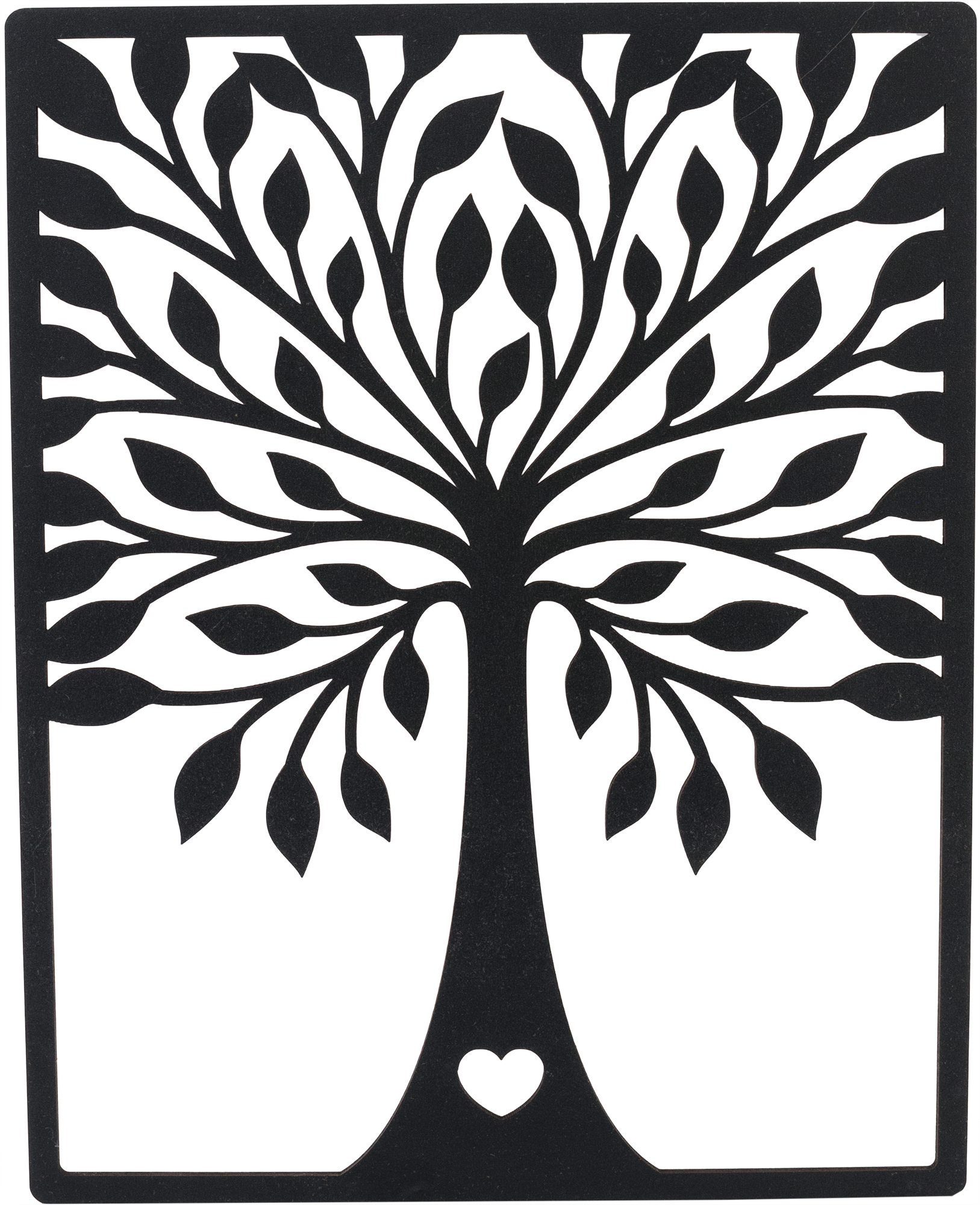 Изображение товара Панно декоративное деревянное сердце 45x55см цвет черный