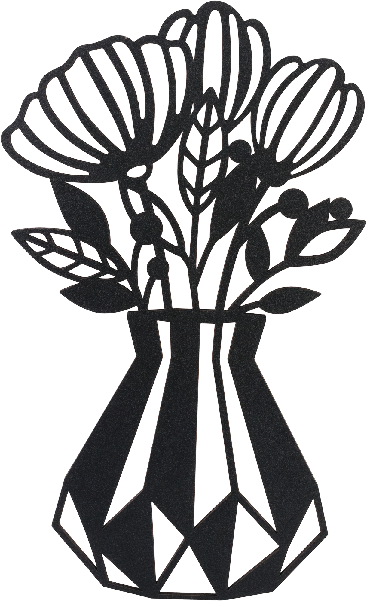 Изображение товара Панно декоративное цветы в вазе 45x55см цвет черный