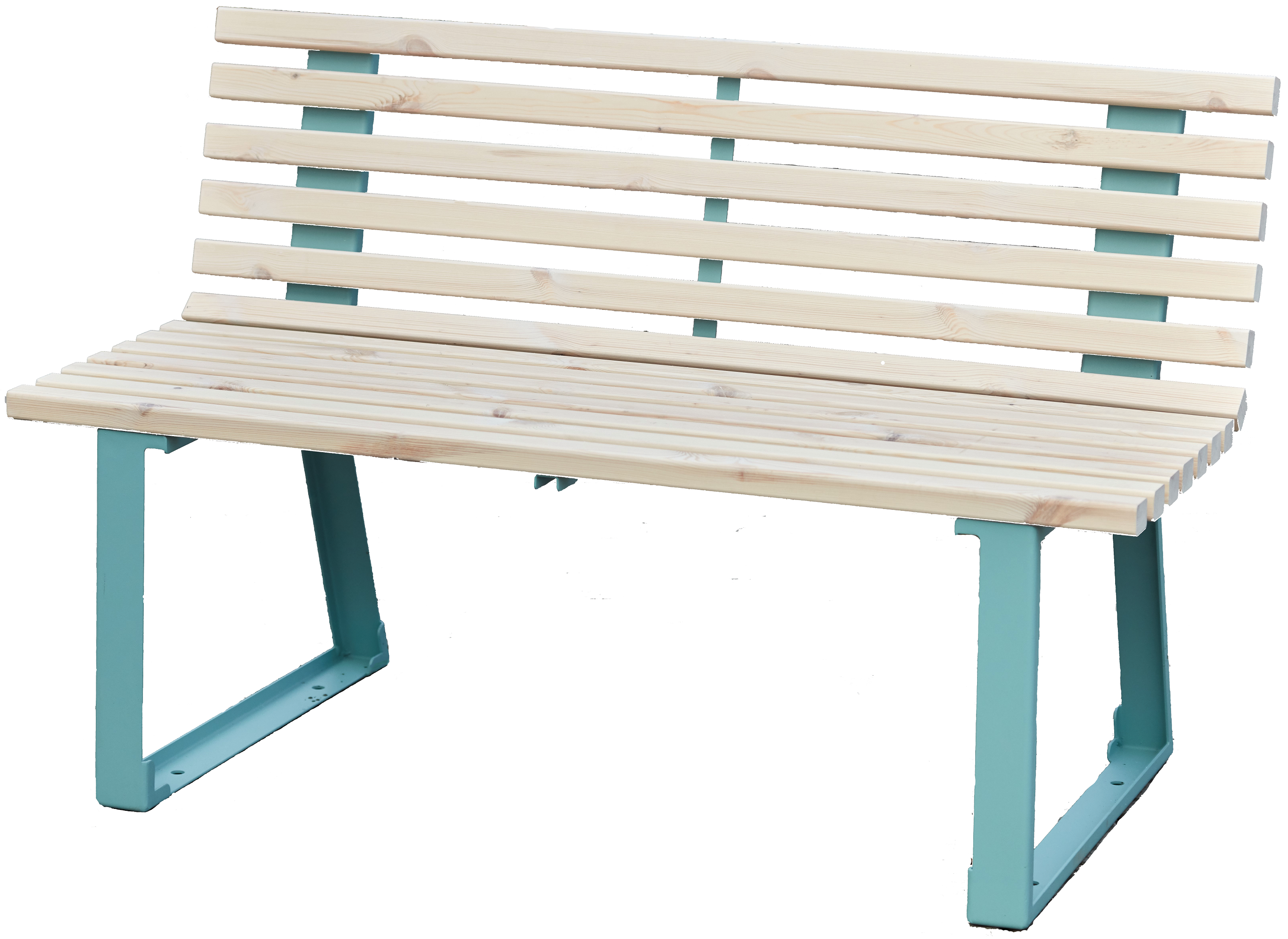 Изображение товара Садовая скамья Summer 120x61.5x77 см металл и дерево бело-голубой Россия