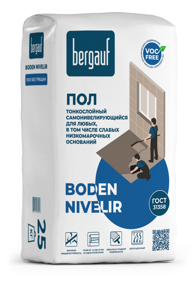 Наливной пол Bergauf Boden Nivelir 25 кг
